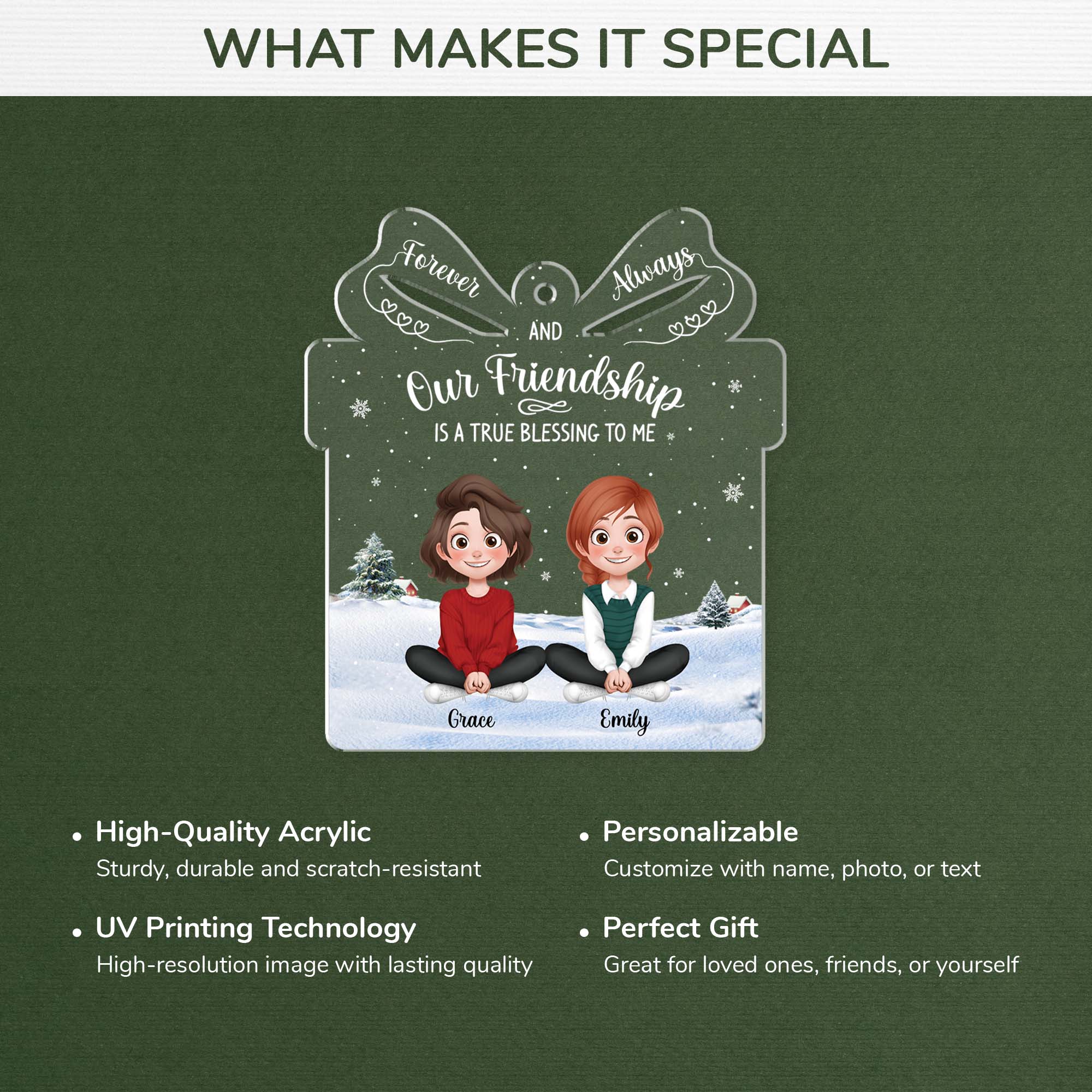 5557OUS4 personalized acrylic ornaments christmas gifts for friends 5557O8TAF