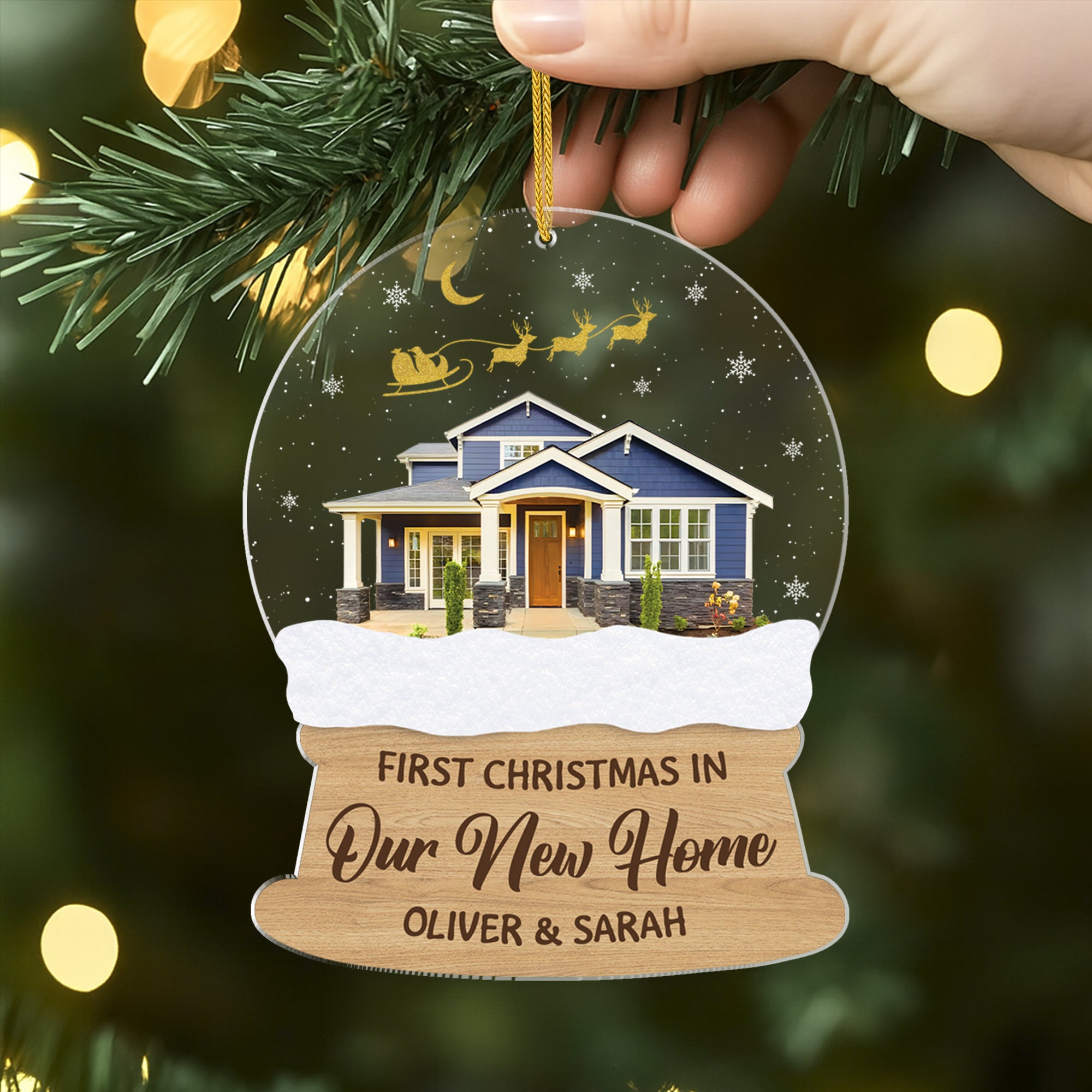 5558OUS2 custom couple gifts acrylic first christmas ornament 5558OTVCG
