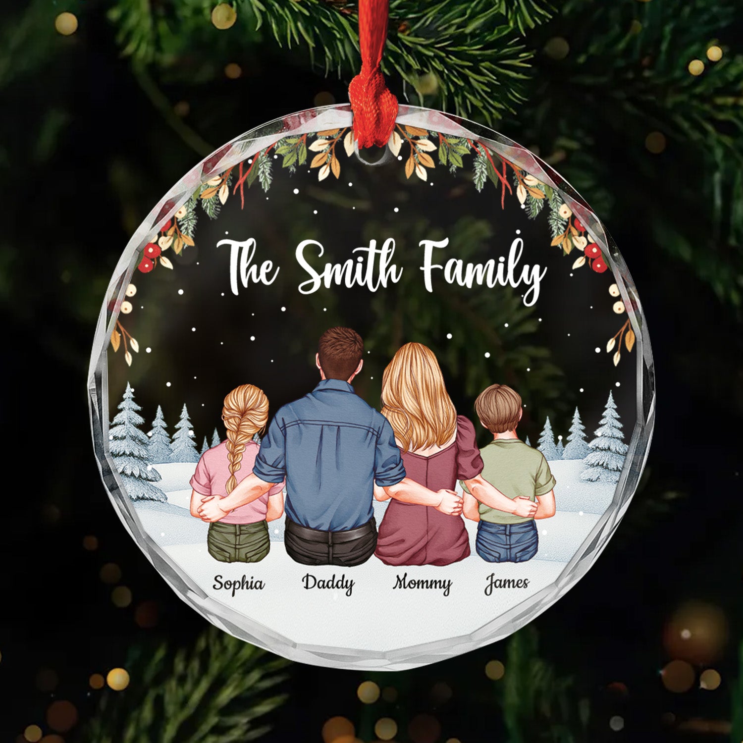 5561OUS1 custom family name glass ornament gift for the whole family 5561O3TZI