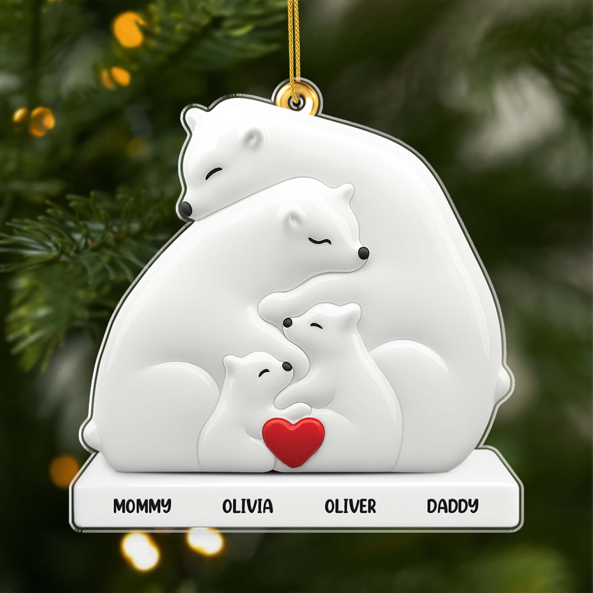 5566OUS1 personalized family gifts bear family acrylic ornament 5566O