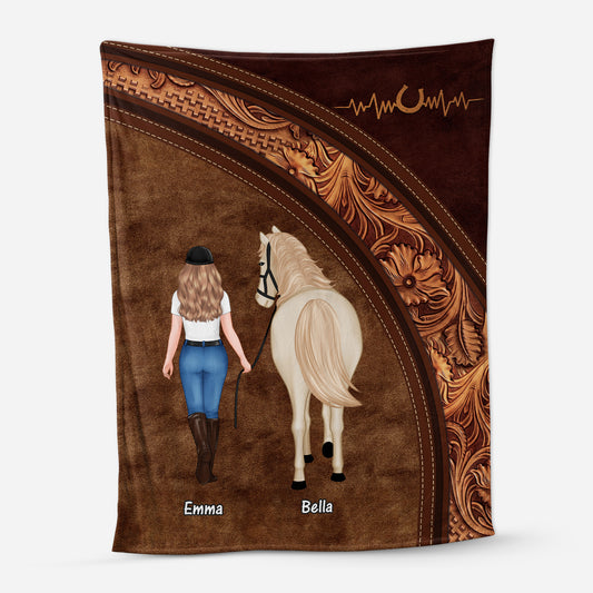 5567BUS1 personalized fleece blankets horse gifts for her 5567B3KAU