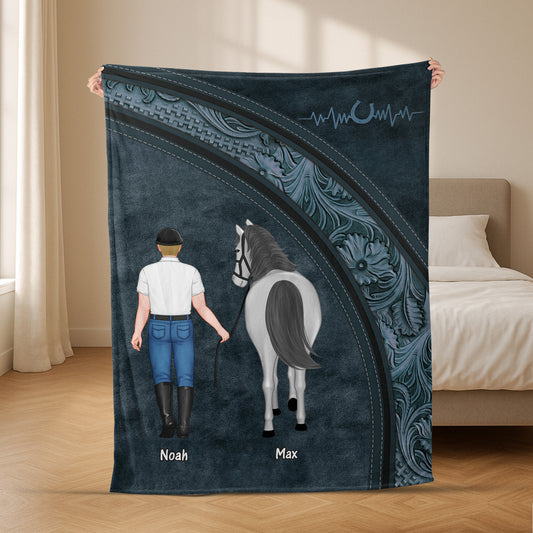 5567BUS2 personalized fleece blankets horse gifts for her 5567B3KAU