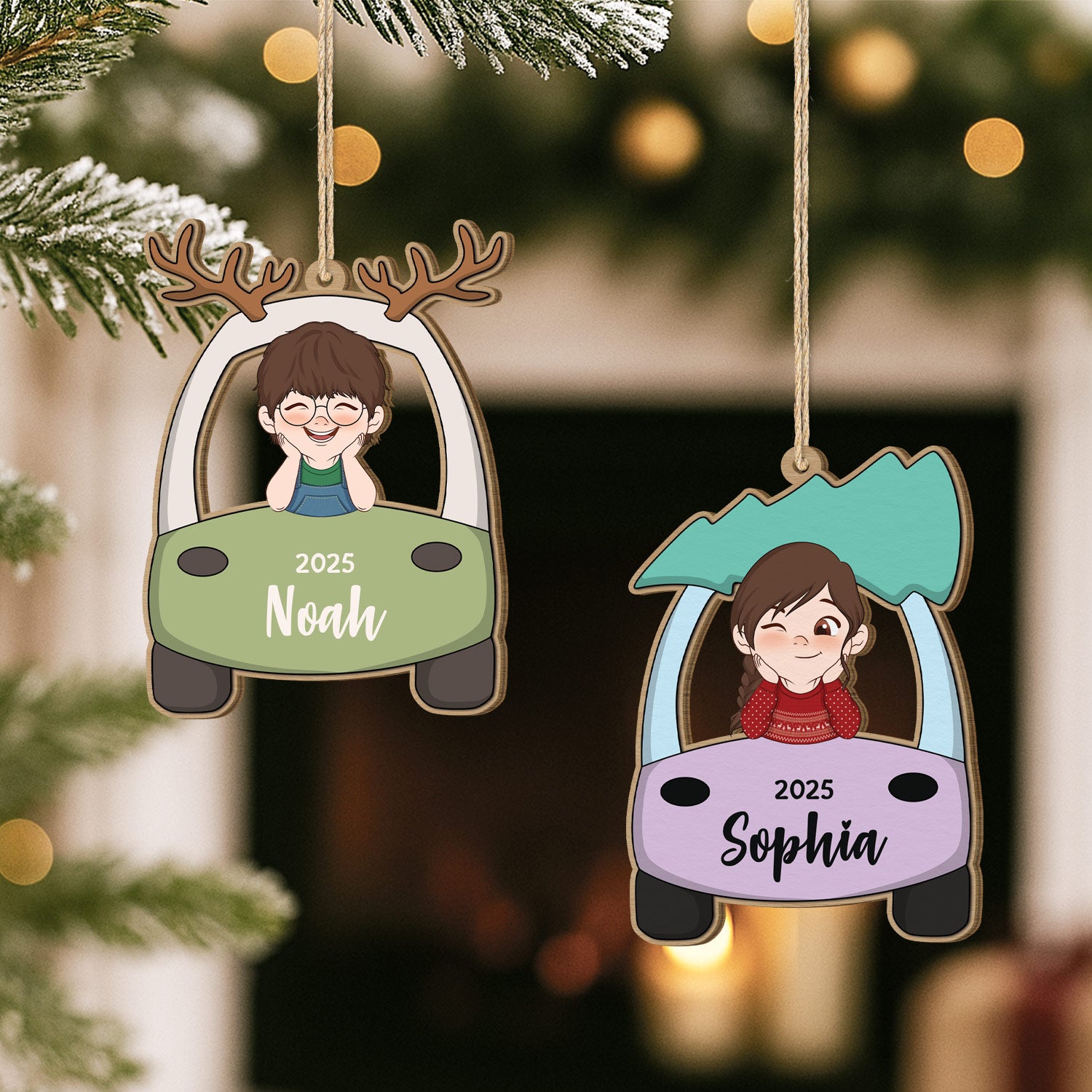 5576OUS2 custom 1 layered wood ornament christmas gifts for kids 5576O6TAK