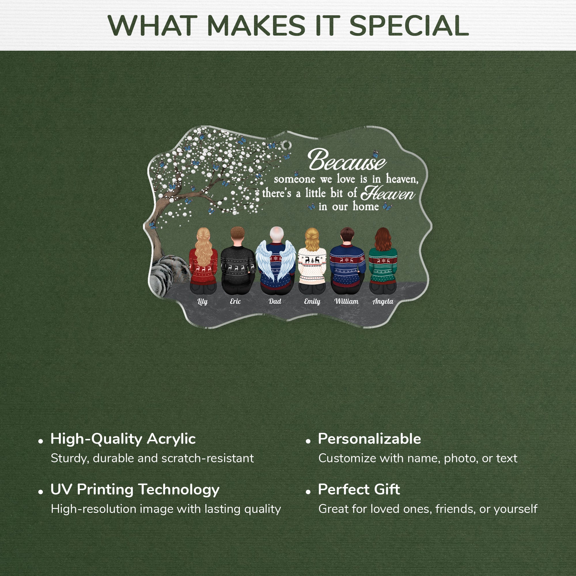 5591OUS4 custom acrylic ornament because someone we love is in heaven_ 5591O8QCB