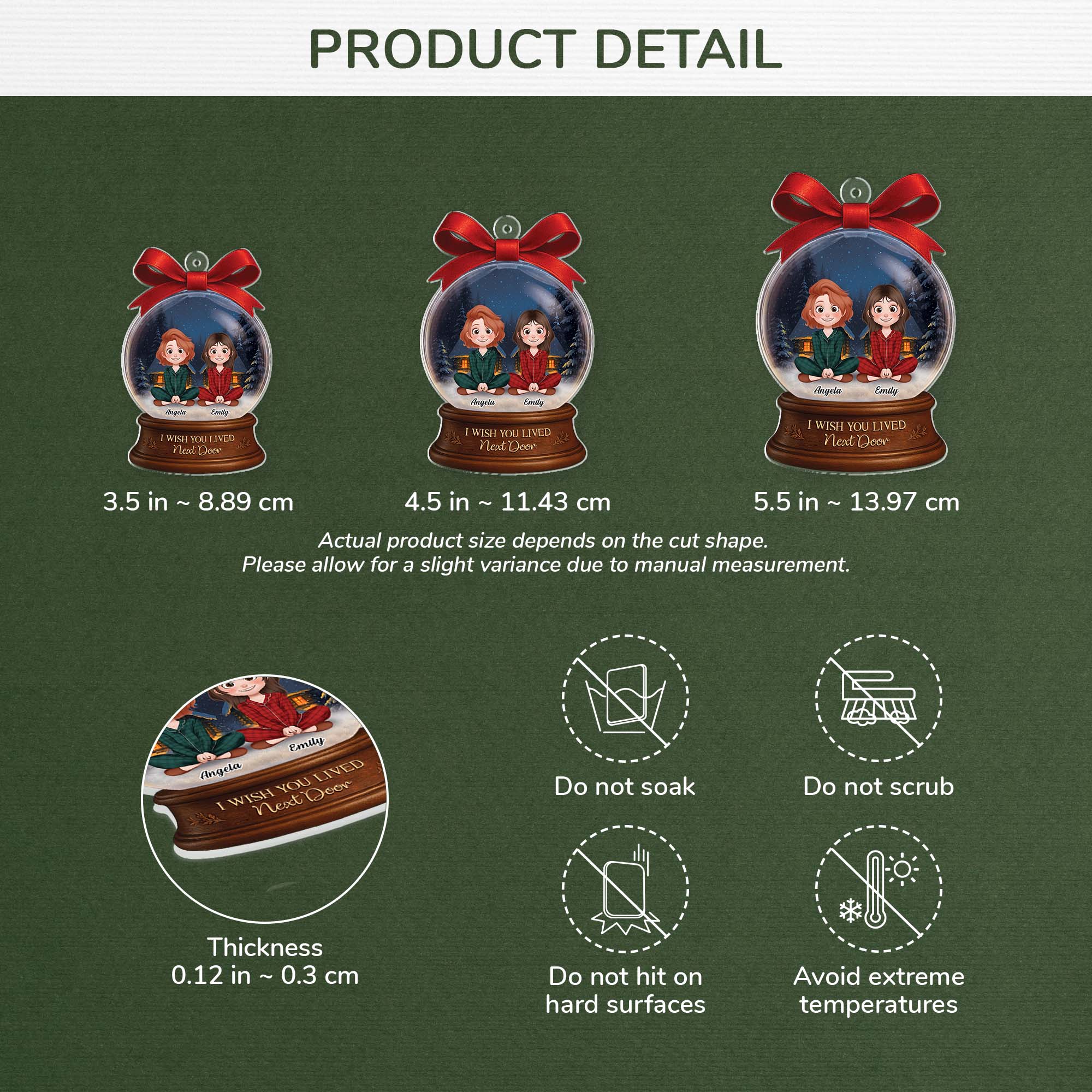 5592OUS3 personalized acrylic ornaments i wish you lived next door gifts 5592O3ZMF