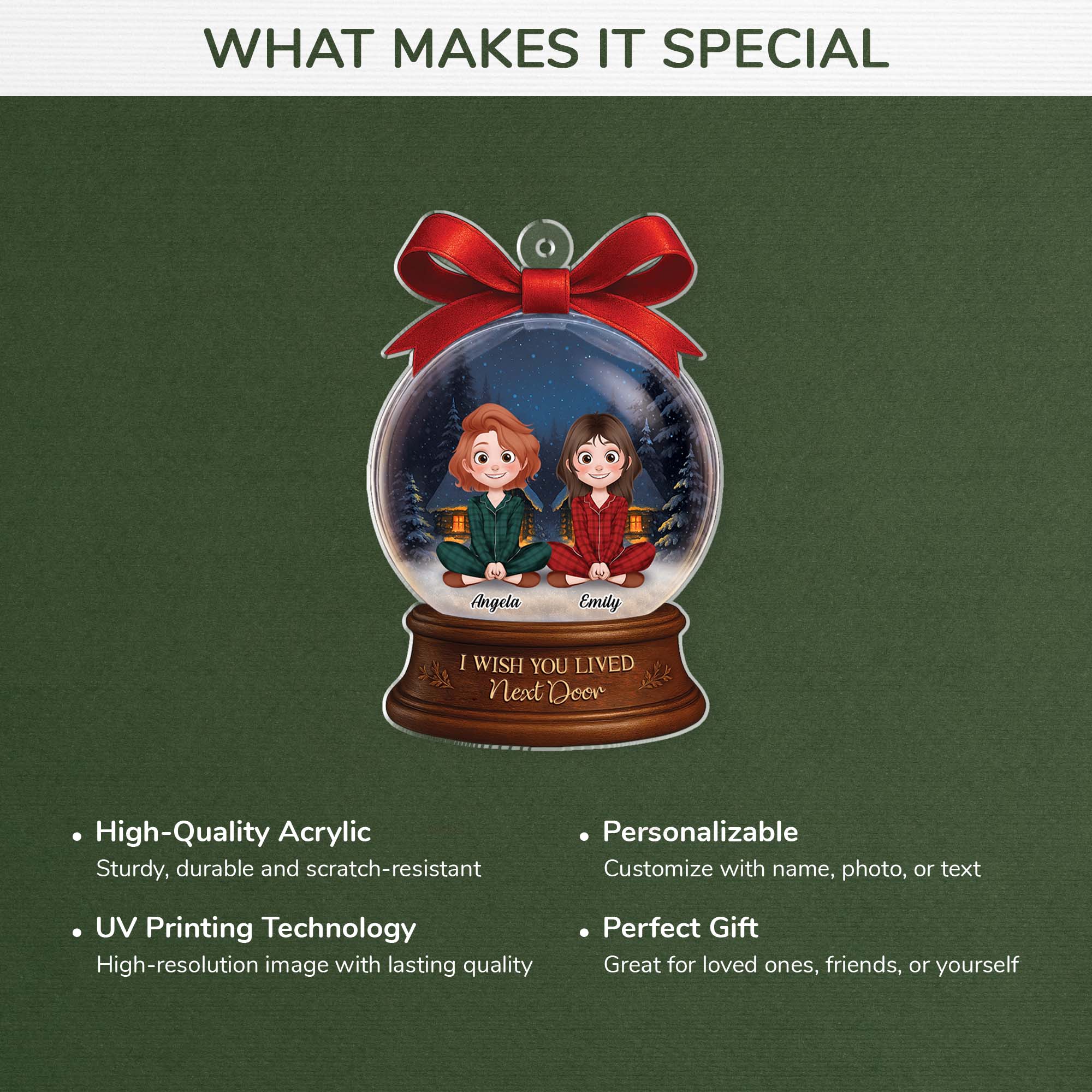 5592OUS4 personalized acrylic ornaments i wish you lived next door gifts 5592O3ZMF