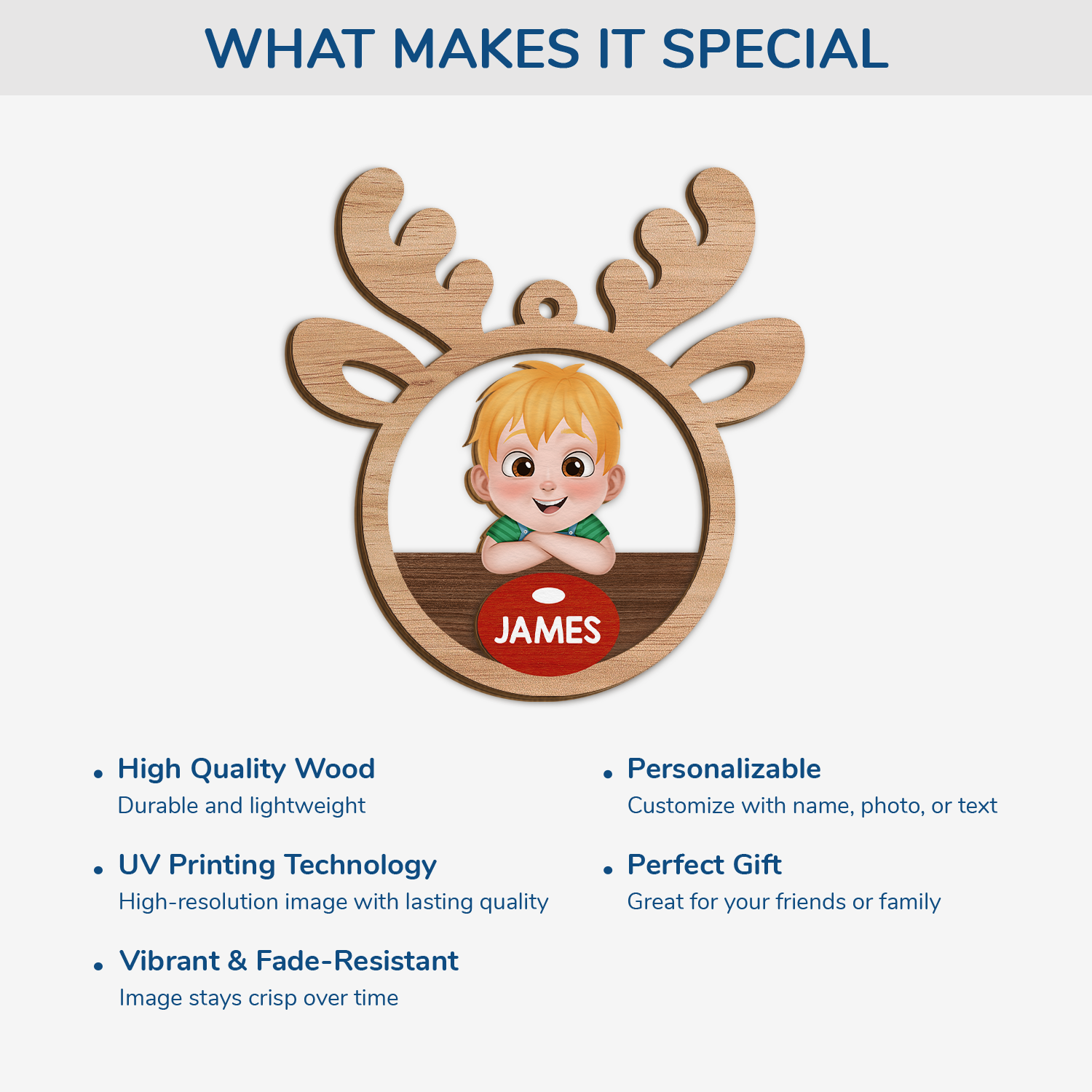 5593OUS4 personalized gifts for kids 2 layered wooden ornaments 5593OKKZK