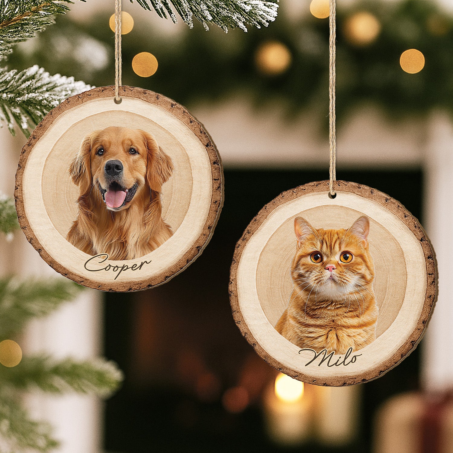 5595OUS2 personalized dog lover gifts 1 layered wooden ornament 5595O3LCC