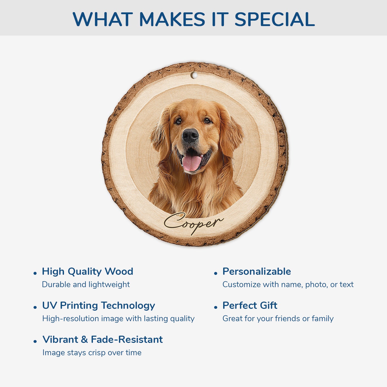 5595OUS4 personalized dog lover gifts 1 layered wooden ornament 5595O3LCC