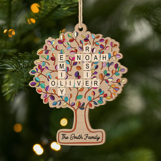 5596OUS1 personalized family tree gifts 1 layered wooden ornaments 5596O3TTI