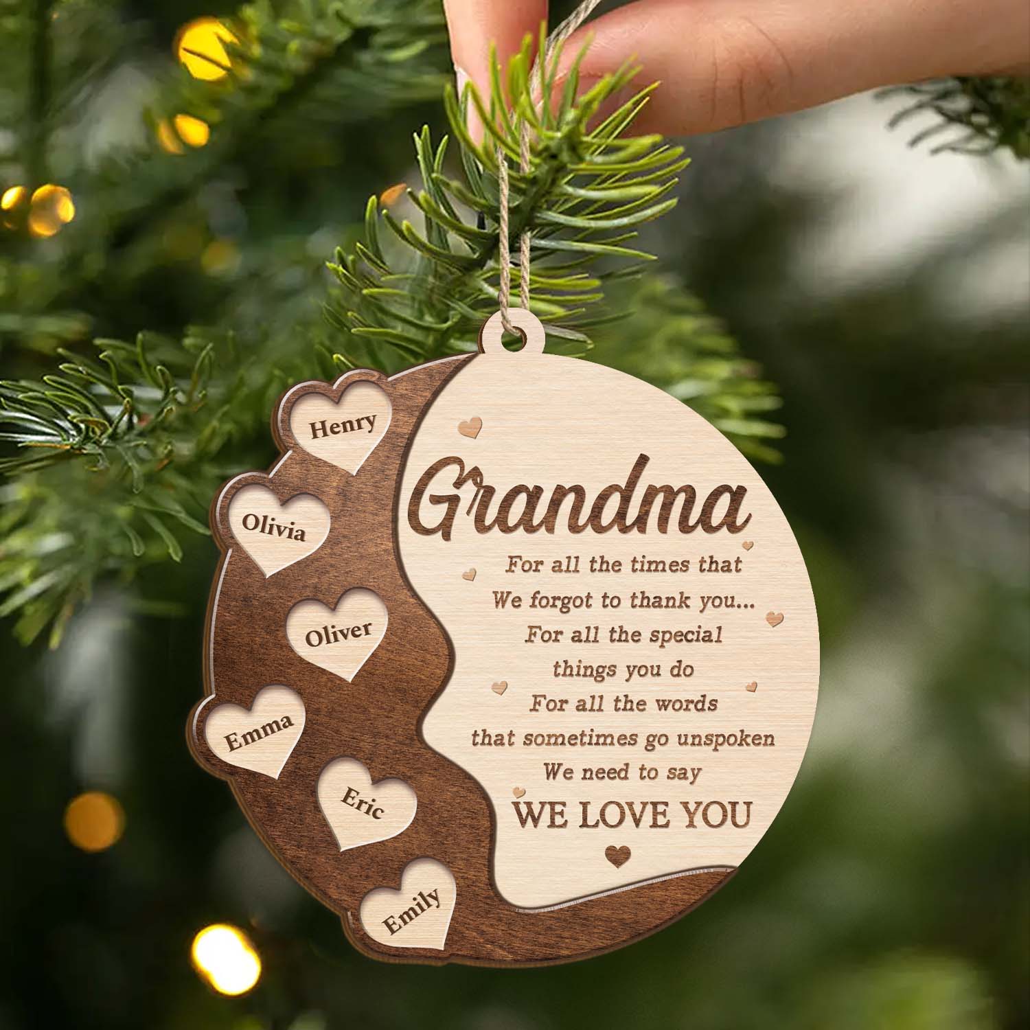 5598OUS2 custom 2 layered wooden ornament gifts for mom sentimental 5598O5QTA