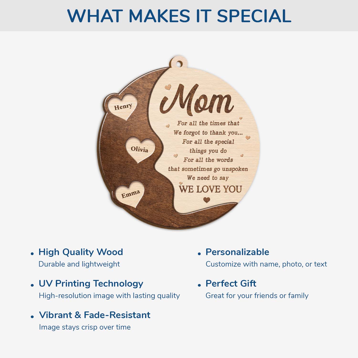 5598OUS4 custom 2 layered wooden ornament gifts for mom sentimental 5598O5QTA