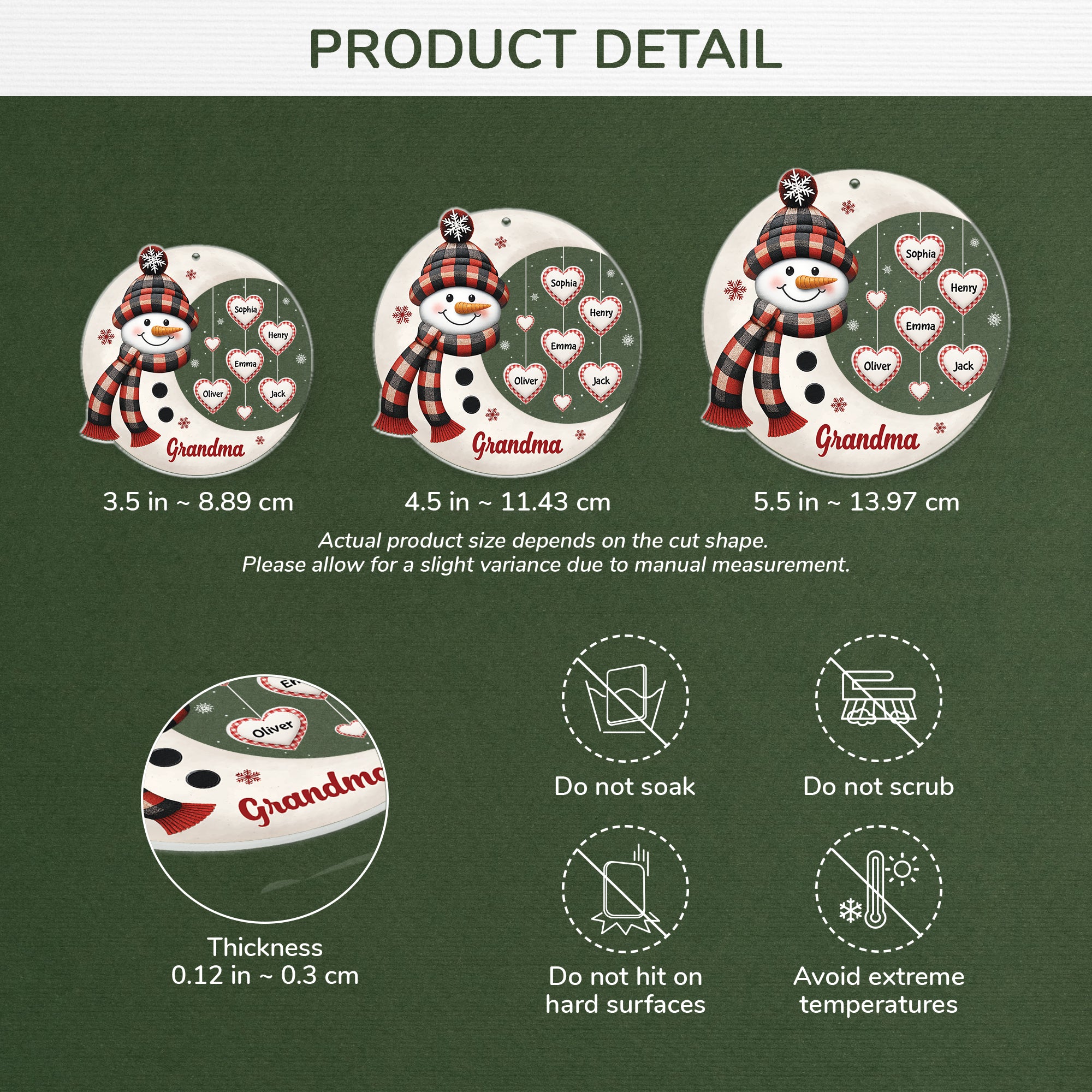 5599OUS3 custom christmas gifts for grandma acrylic snowman ornaments_ 5599O8TZA