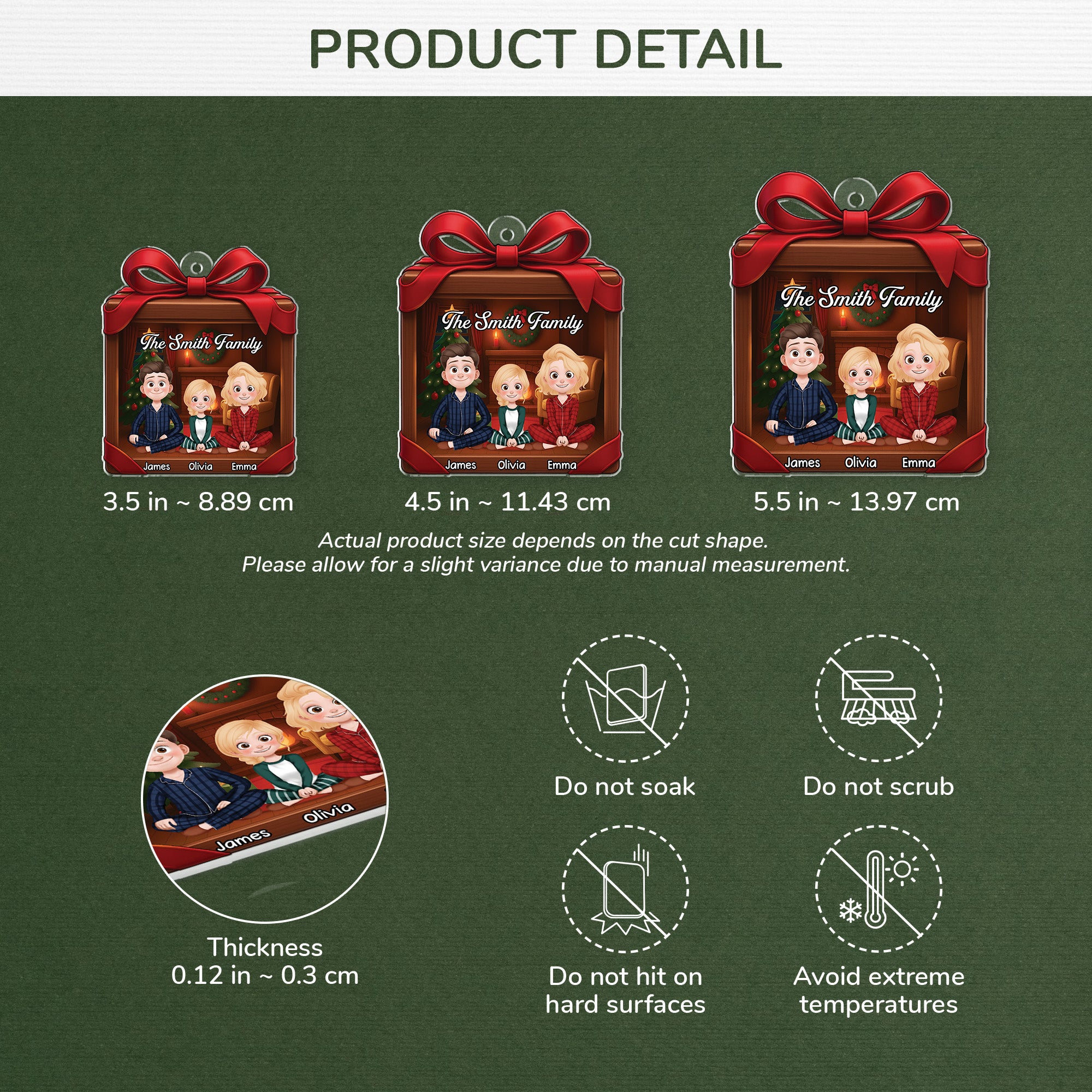 5601OUS3 personalized acrylic ornaments christmas gifts for family 5601O3MMI