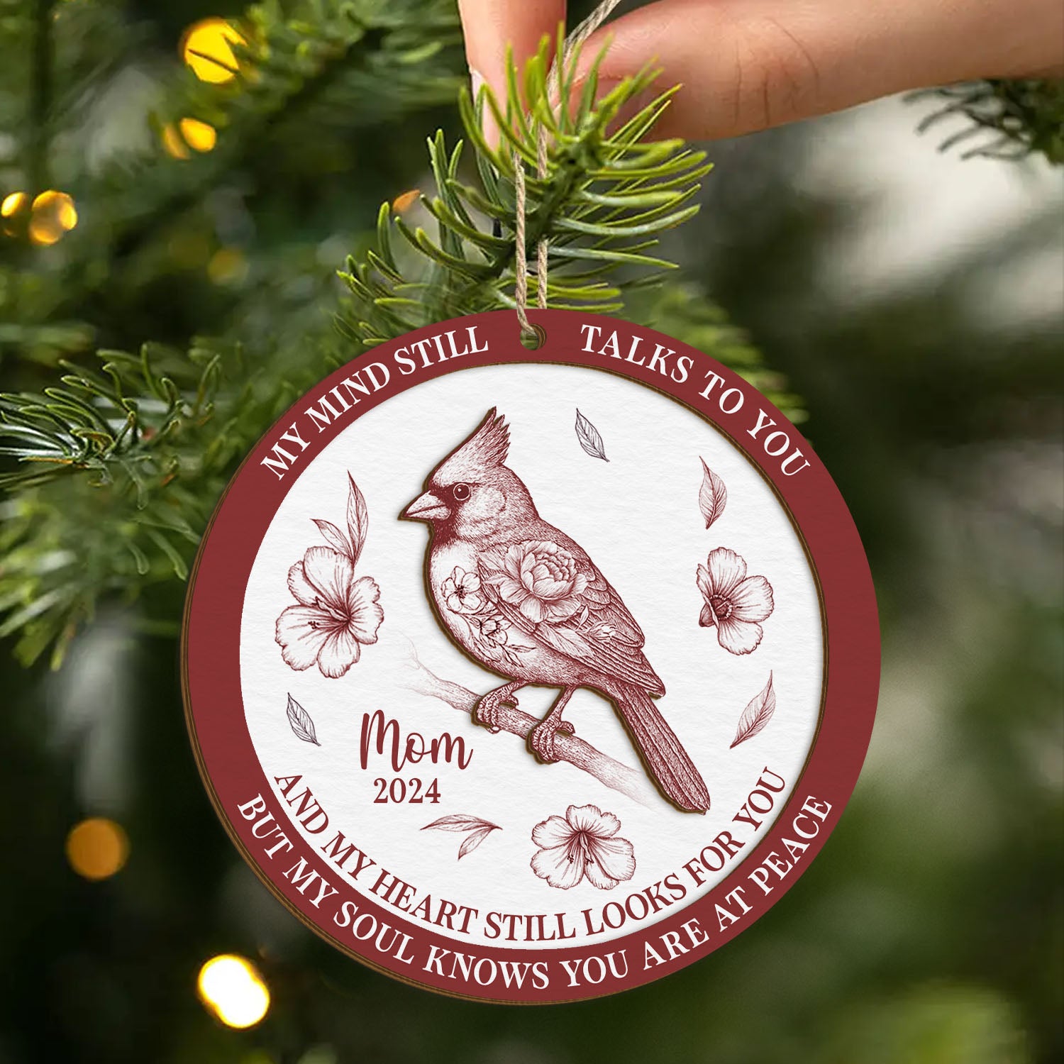 5606OUS2 custom 2 layered wooden ornament my mind still talks to you_ 5606OTQQB