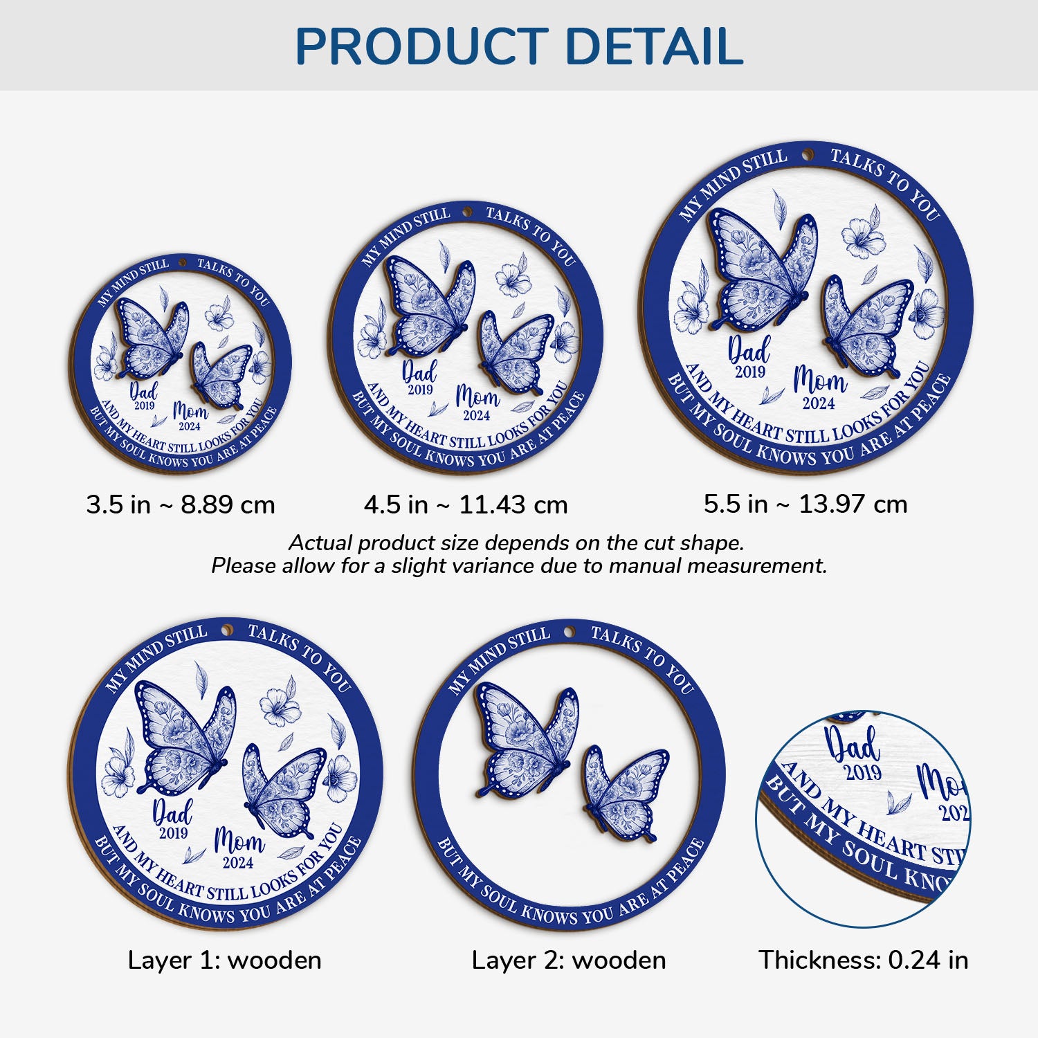 5606OUS3 custom 2 layered wooden ornament my mind still talks to you_ 5606OTQQB