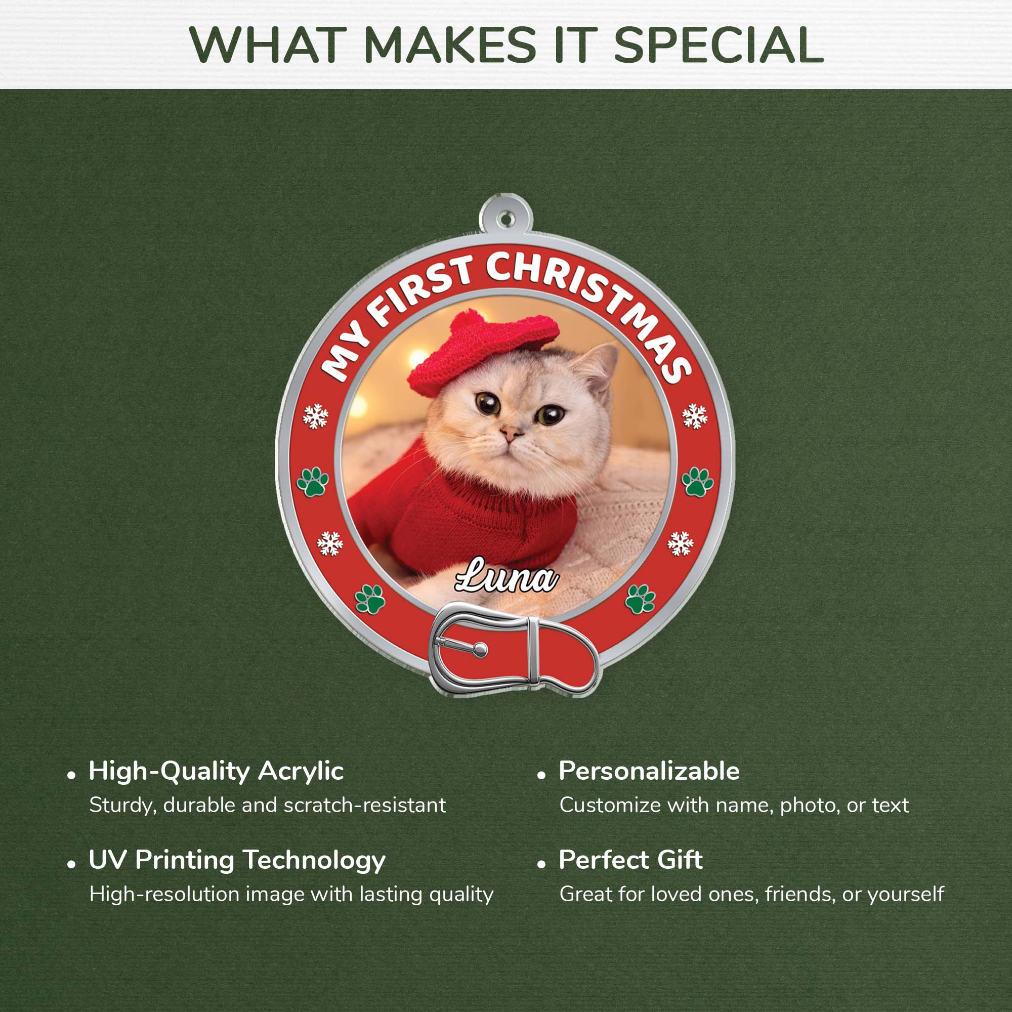 5608OUS4 custom cat photo gifts_ acrylic my first christmas ornament_ 5608OTQTD