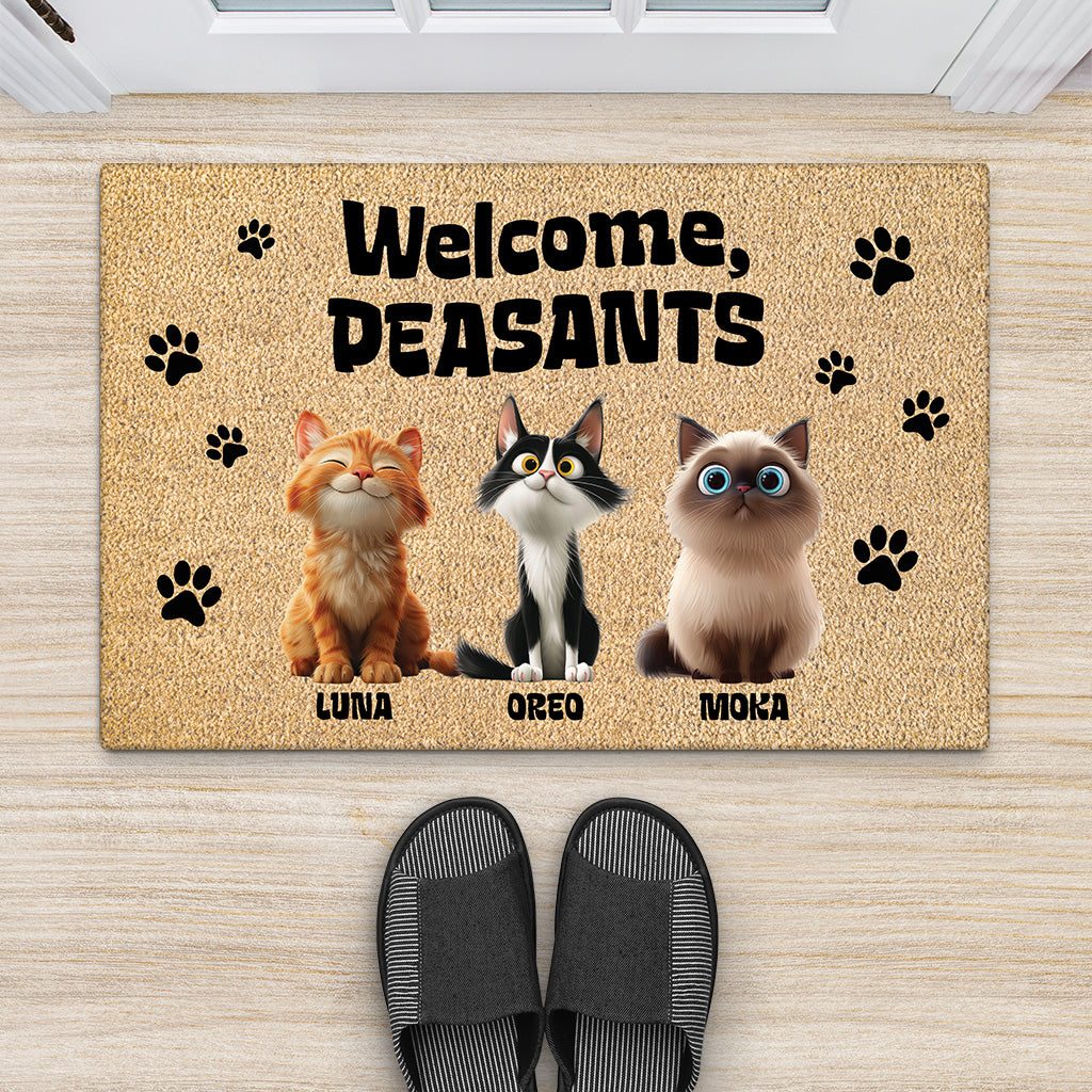 5610DUS2 personalized gifts _for cat lovers welcome peasants door mat 5610DTVAD