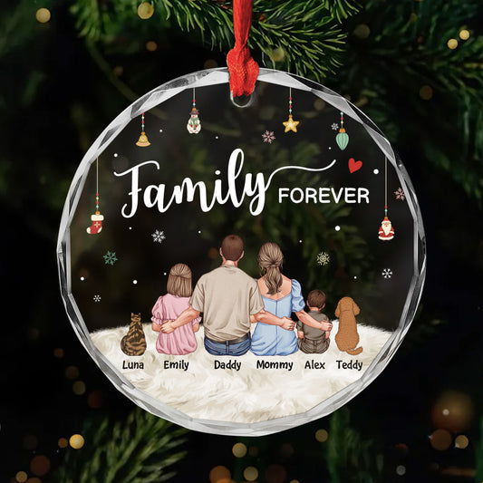 5611OUS1 custom gifts for family with pets glass christmas ornaments 5611O8TNI