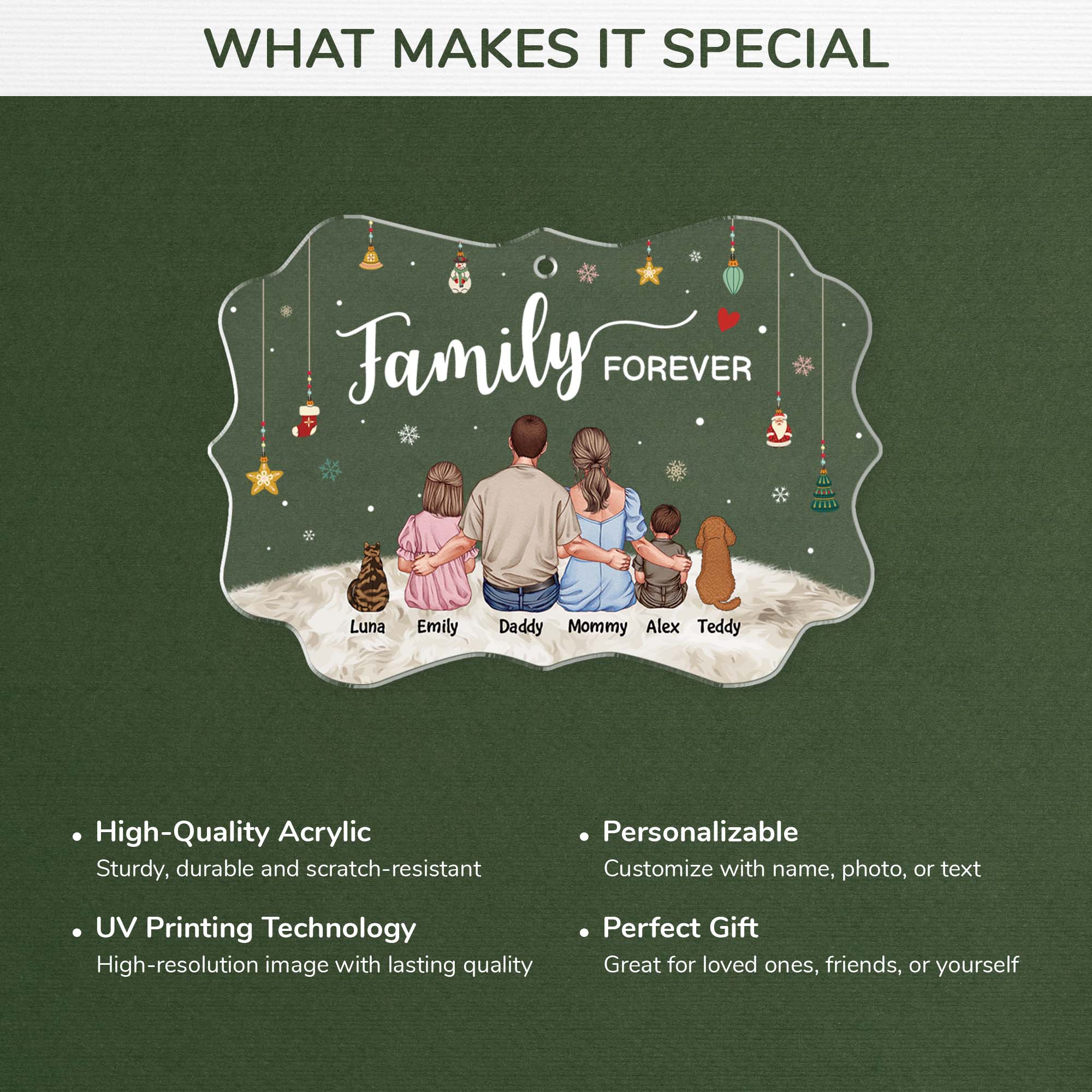 5611OUS4 personalized acrylic ornaments gifts for the whole family 5611O