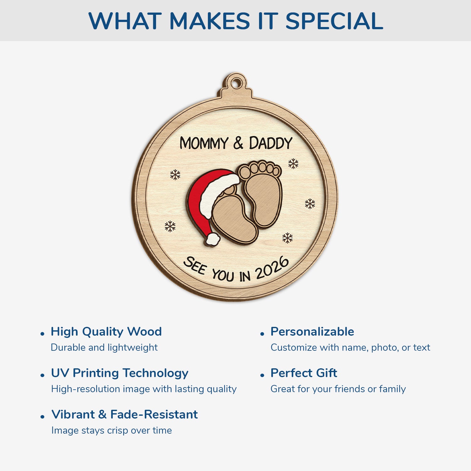 5612OUS4 custom 2 layered wood ornament christmas gift expectant parents_ 5612OKVCA