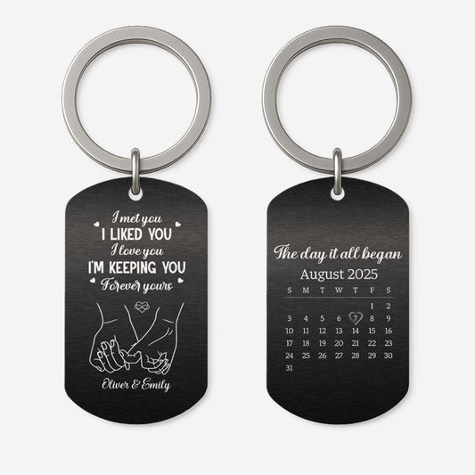 5616JUS1 custom keychains for couples forever yours metal keychain 5616J8LCG