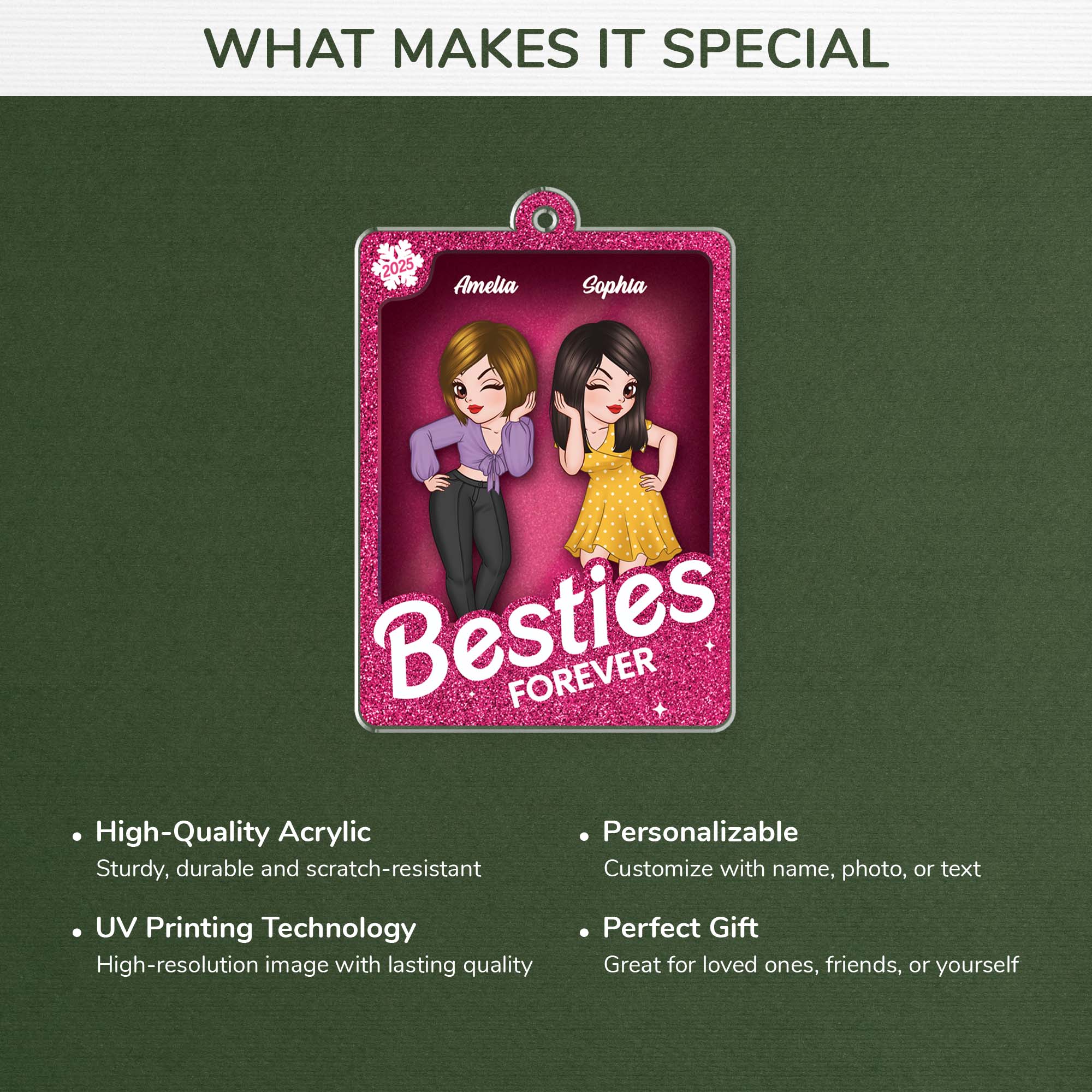 5619OUS4 personalized best friend gifts besties forever acrylic ornament 5619O5ZAF