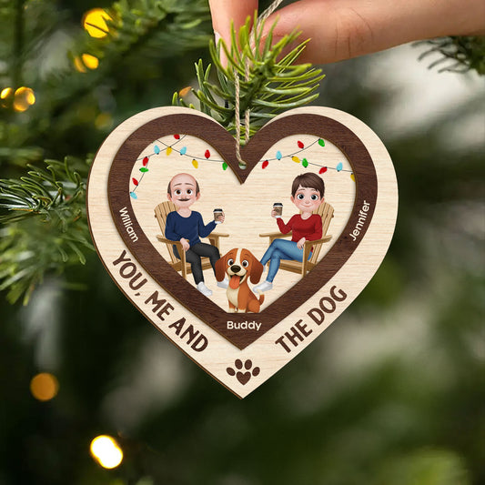5620OUS2 personalized 2 layered wood ornament gifts for dog parents 5620O8VAC