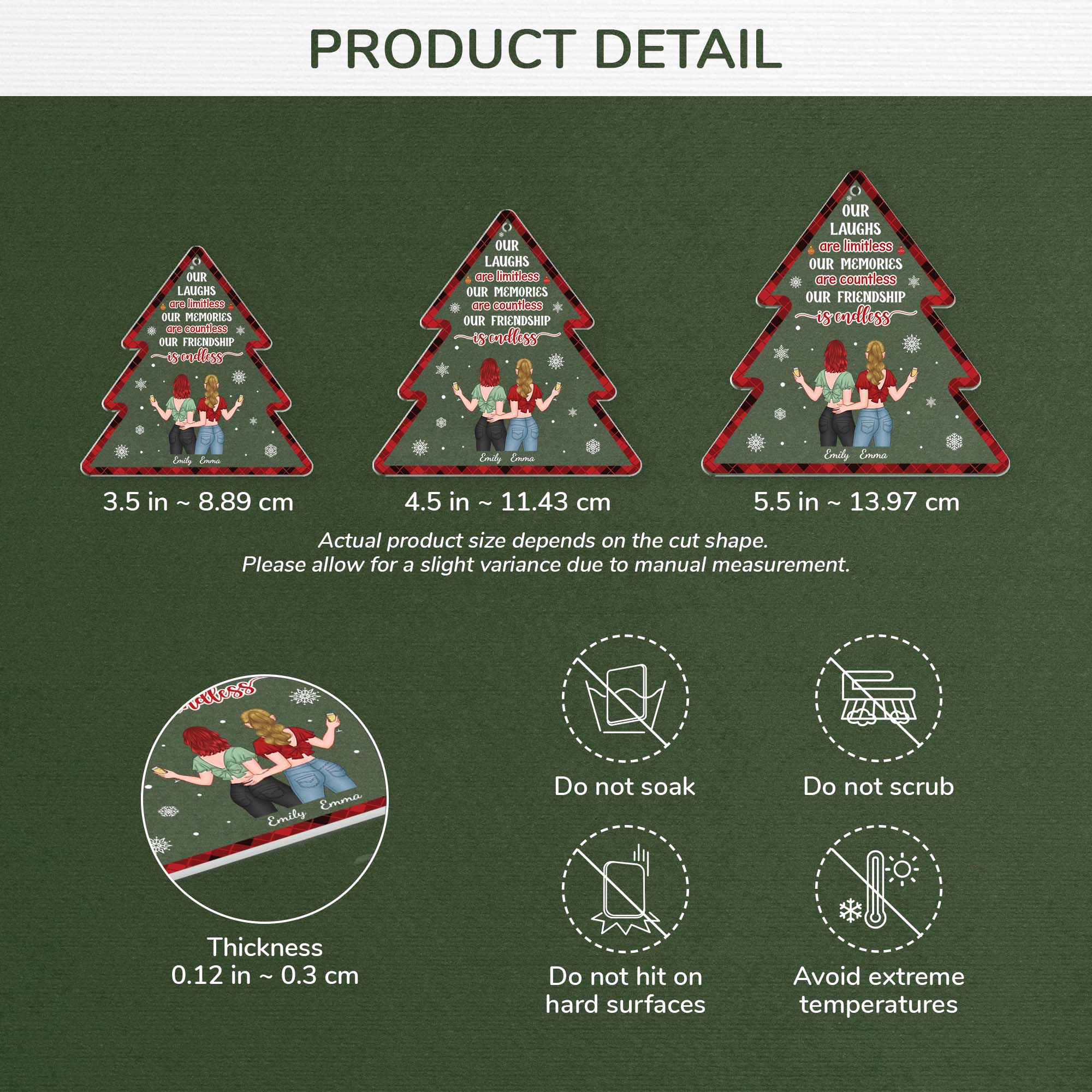 5624OUS3 personalized xmas gifts our friendship is endless acrylic ornament 5624OKKTF