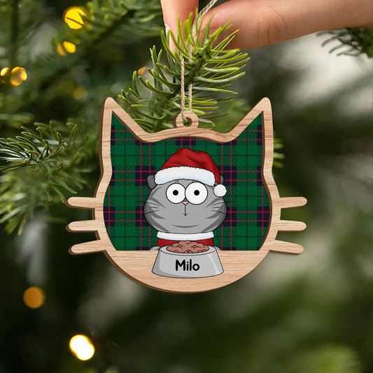 5629OUS2 personalized cat gifts for humans 2 layered wood xmas ornaments 5629O8UZD