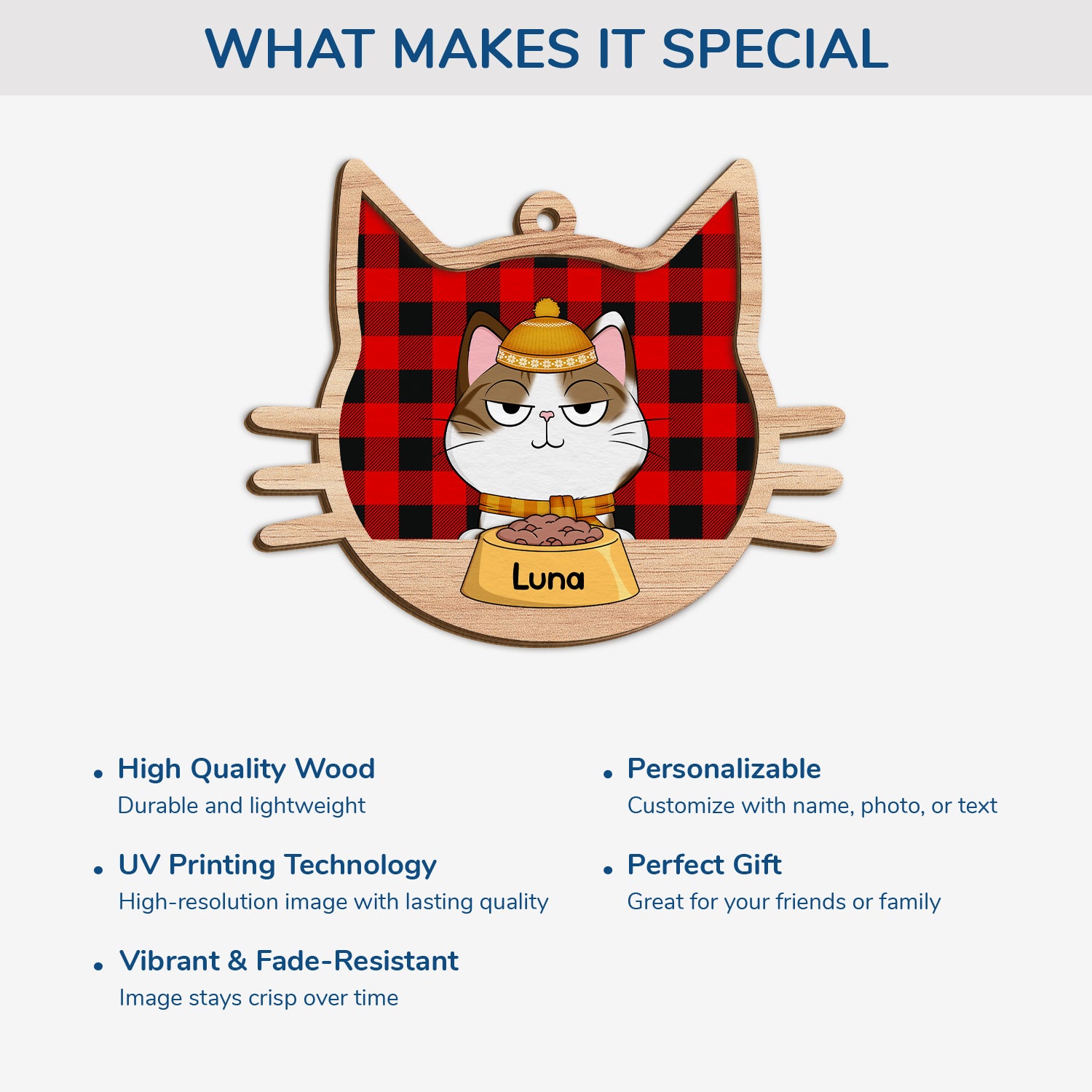 5629OUS4 personalized cat gifts for humans 2 layered wood xmas ornaments 5629O8UZD