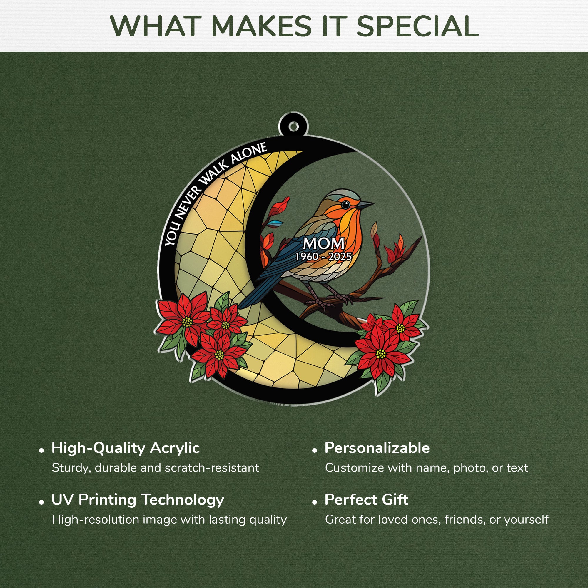5630OUS4 custom memorial gifts for loss of mom acrylic cardinal ornament 5630O8QMA