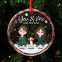 5632OUS1 personalized christmas gifts glass couple with dog ornament_ 5632OKZ0C