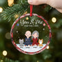 5632OUS2 personalized christmas gifts glass couple with cat ornament_ 5632OKZ0D