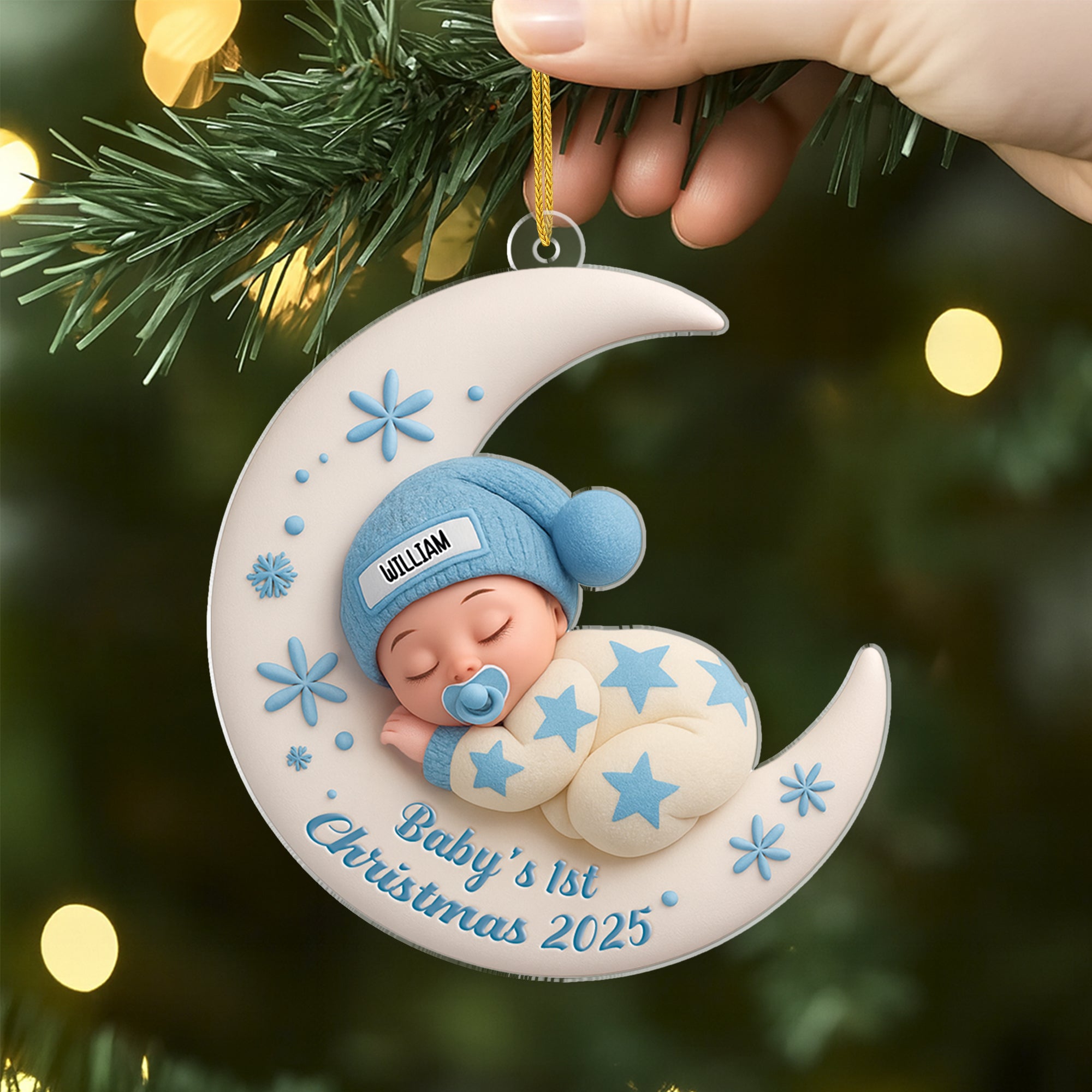 5635OUS2 3d printing effect custom acrylic ornament babys first christmas present 5635OKVCK