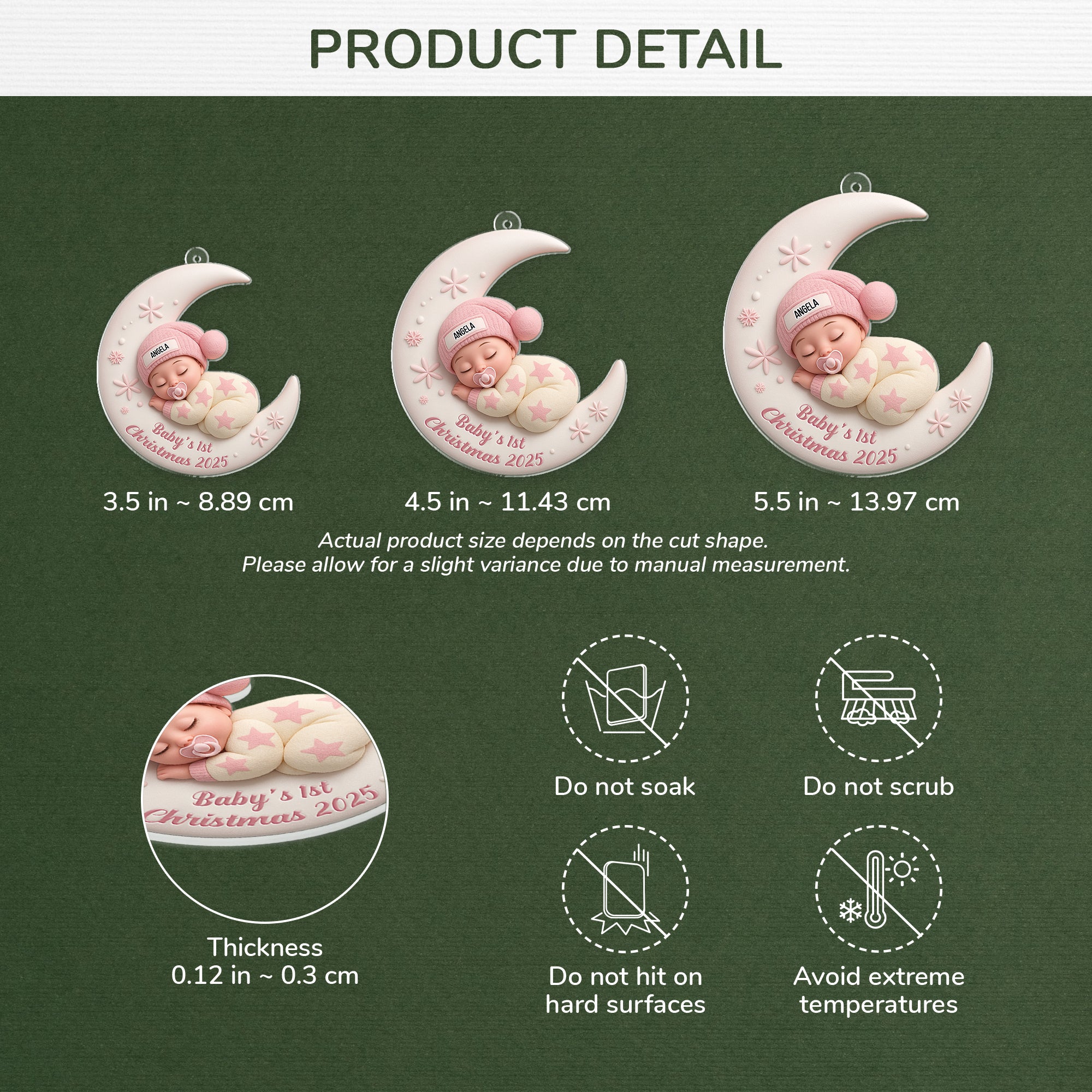 5635OUS3 3d printing effect custom acrylic ornament babys first christmas present 5635OKVCK