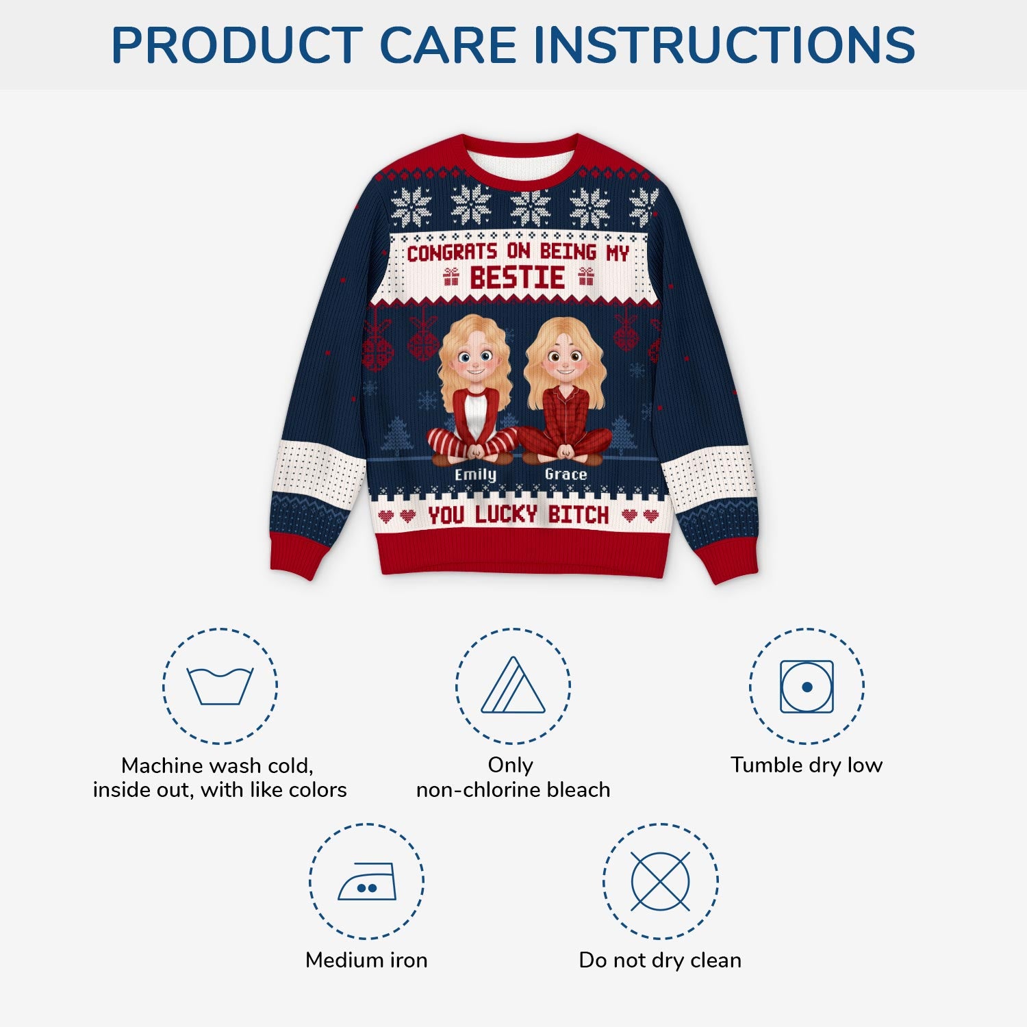 5638WUS3 personalized ugly christmas sweater congrats on being my bestie 5638W8VAF