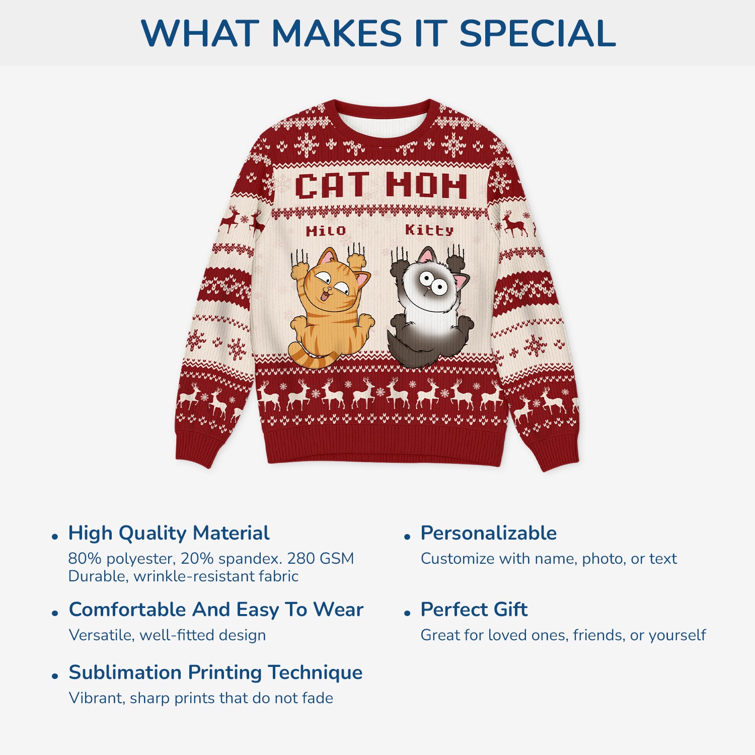 5640WUS5 personalized cat mom sweater ugly christmas sweater cat 5640W8VND