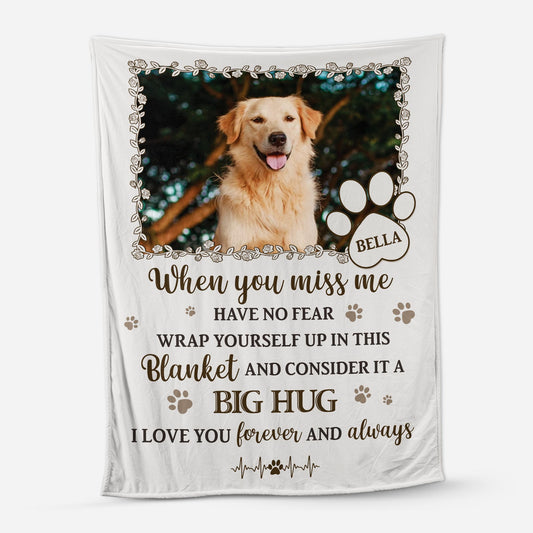 5642BUS1 personalized pet memorial gifts photo fleece blanket_ 5642B8QAC