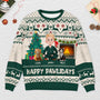 5644WUS2 personalized cat gifts happy pawlidays ugly christmas sweater 5644WTLND