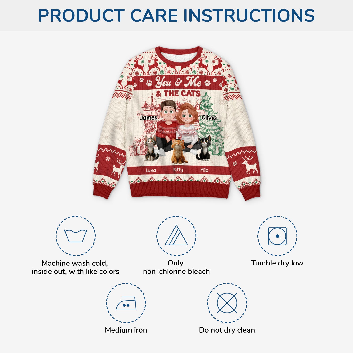 5646WUS4 custom cat ugly christmas sweater matching couple sweaters_ 5646WTMMD