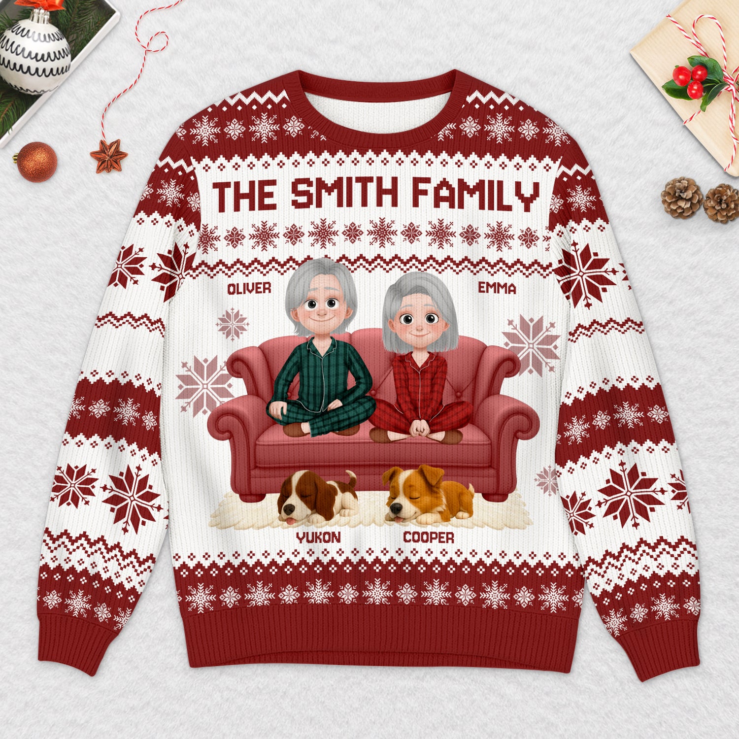 5649WUS2 custom family gifts family with dog ugly christmas sweater 5649W8HZC
