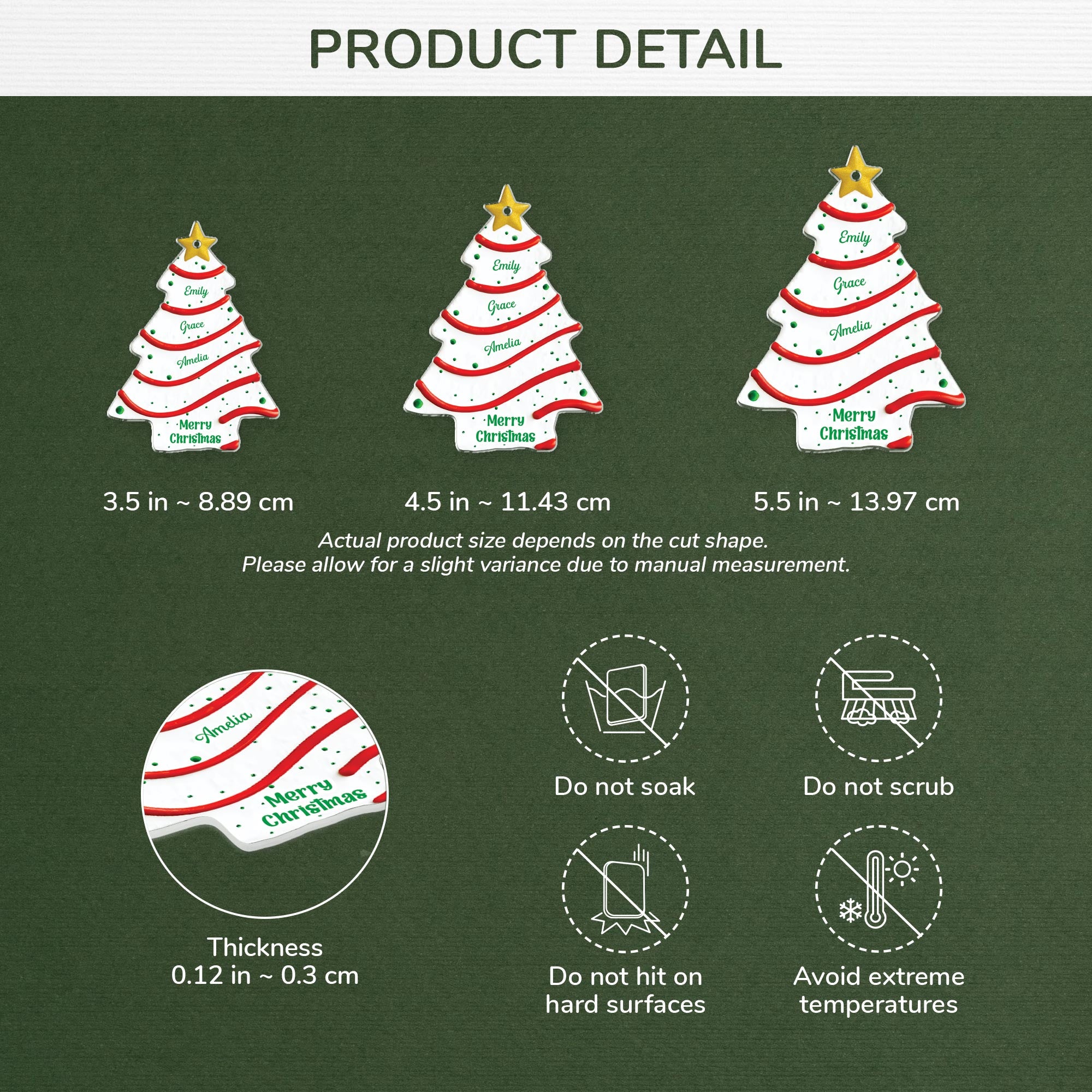 5655OUS3 3d printing effecct personalized acrylic christmas tree ornaments 5655OKVAI