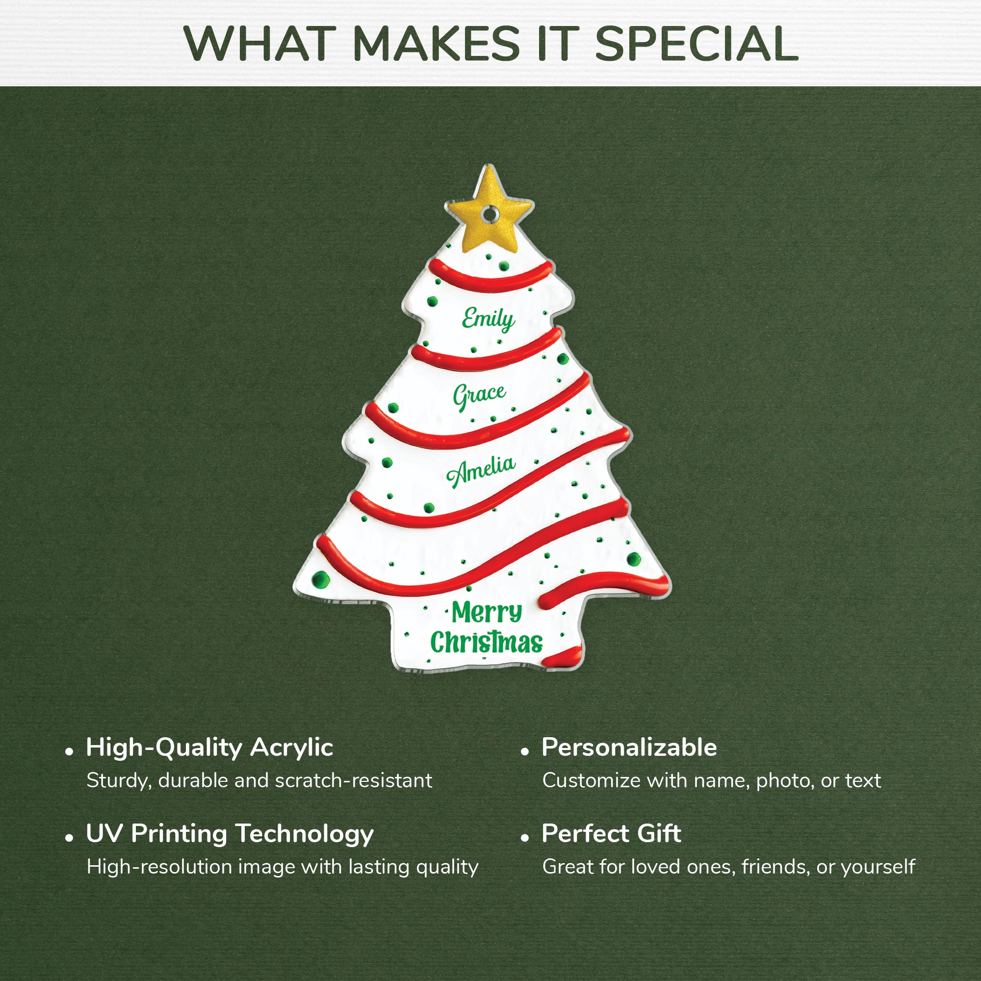 5655OUS4 3d printing effecct personalized acrylic christmas tree ornaments 5655OKVAI