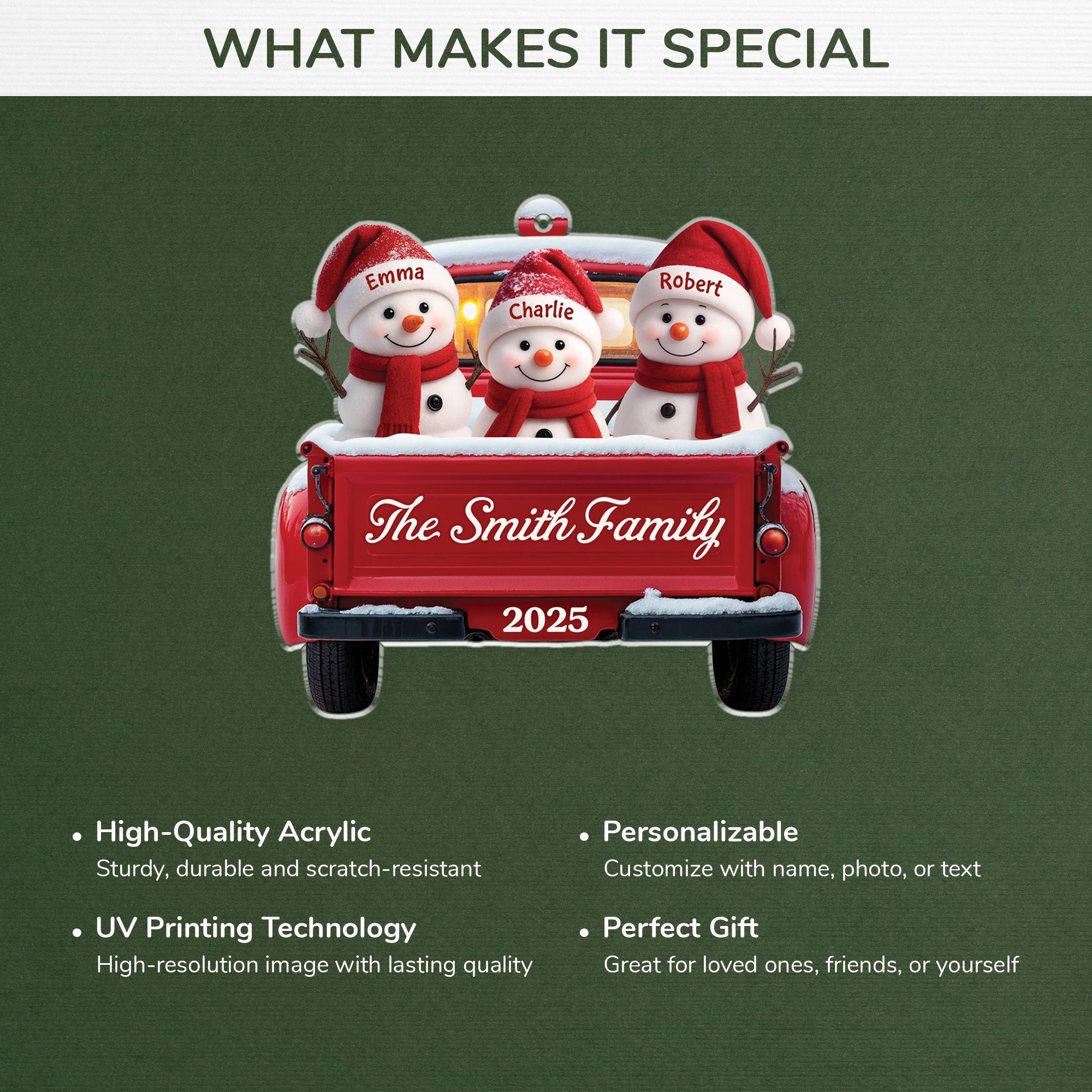 5659OUS4 personalized family christmas gifts acrylic snowman ornaments 5659OTVZI