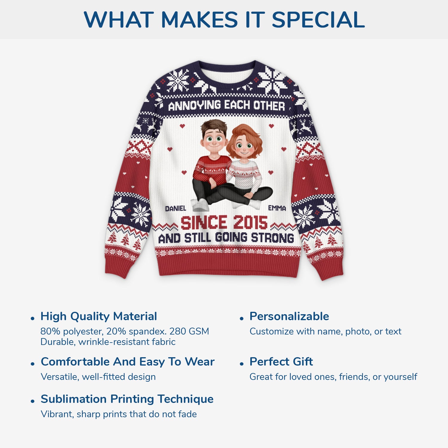 5660WUS5 personalized ugly christmas sweater matching couple sweaters_ 5660W