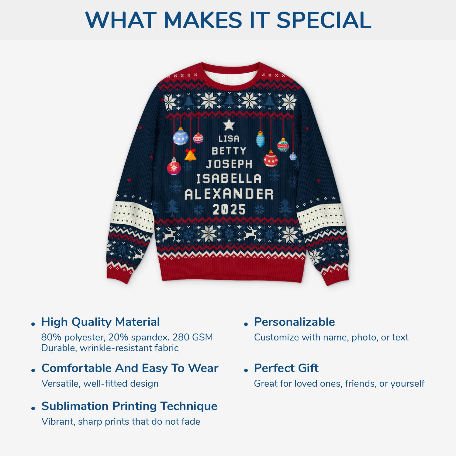 5662WUS5 personalized family gifts ugly christmas sweater with names 5662WKQQI