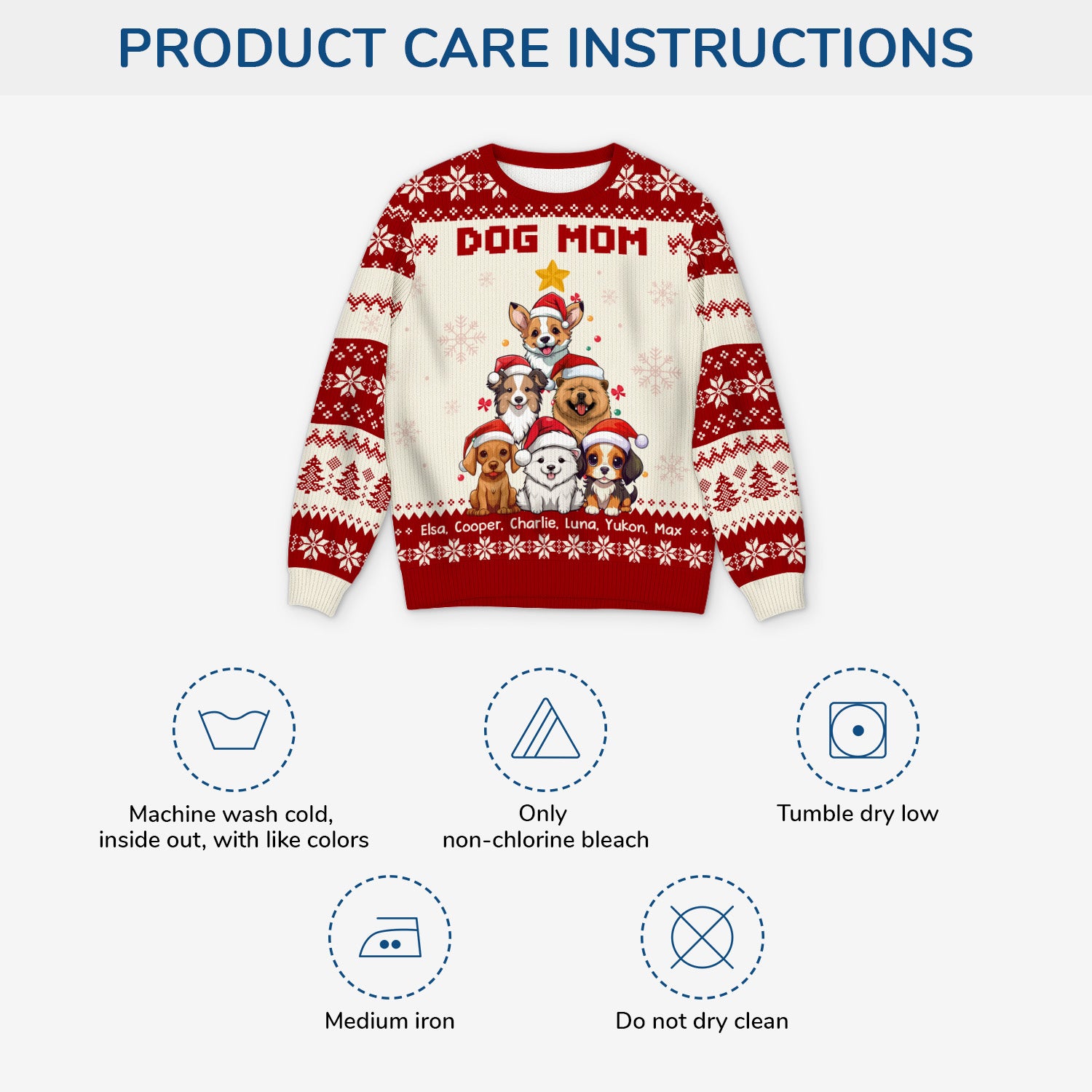 5664WUS4 personalized dog gifts for humans dog mom ugly christmas sweater 5664W6VTC