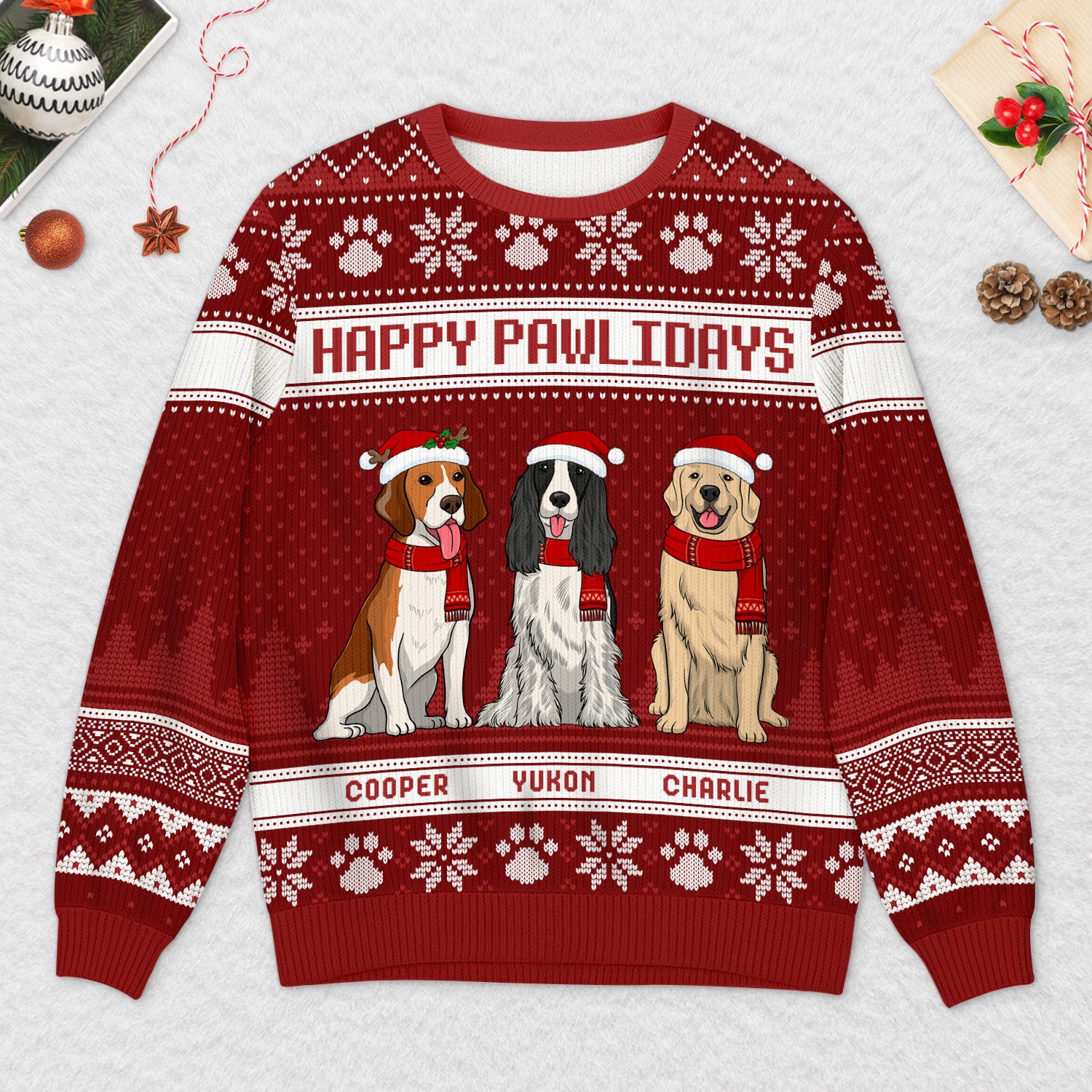 5666WUS2 custom gifts for dog lovers dog ugly christmas sweater 5666W6TMC