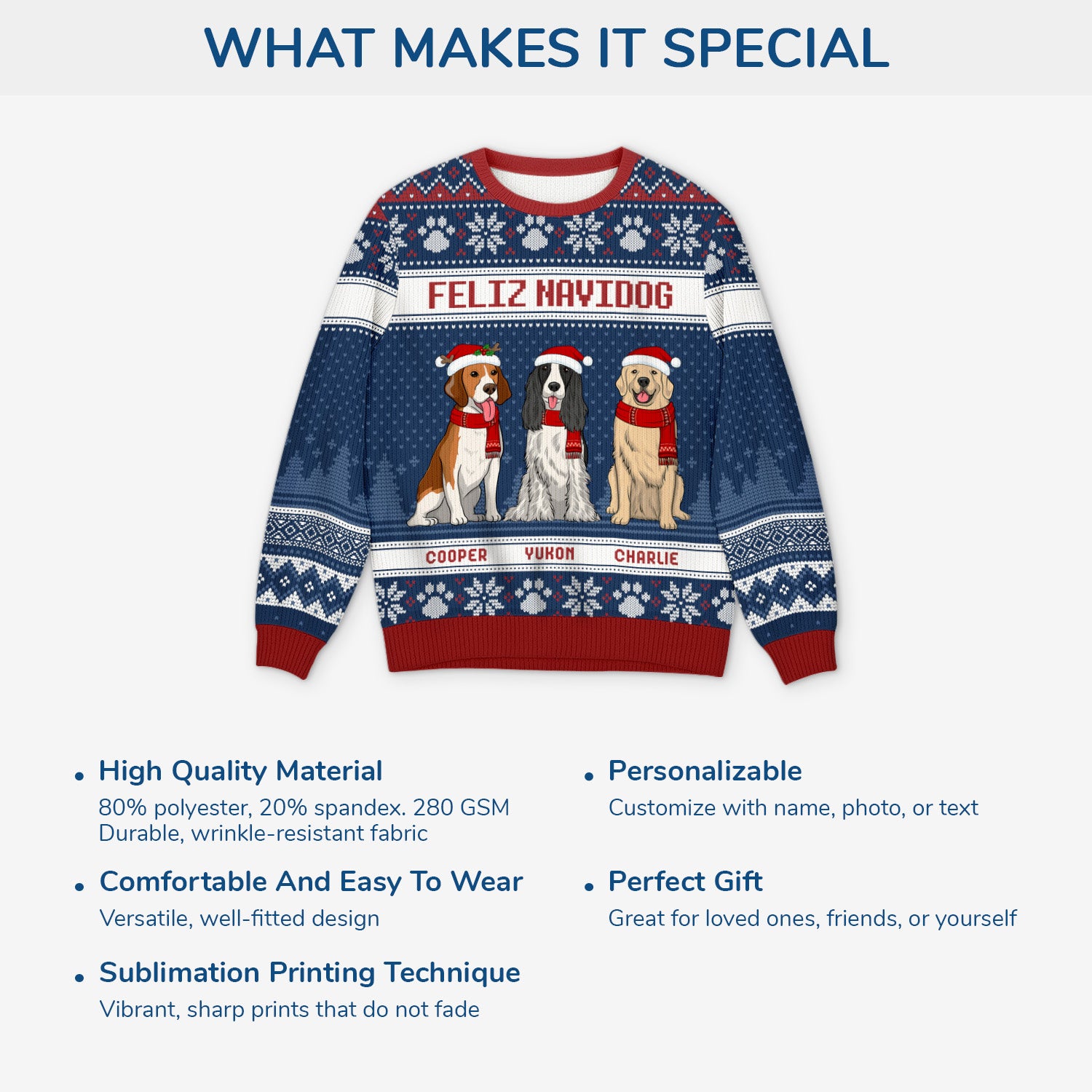 5666WUS5 custom gifts for dog lovers dog ugly christmas sweater 5666W6TMC